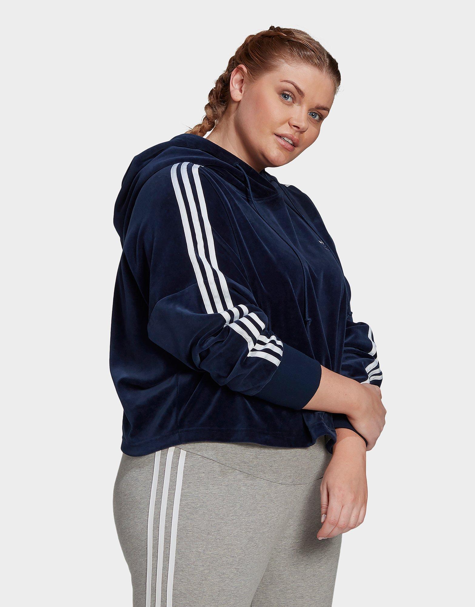 adidas velour cropped hoodie