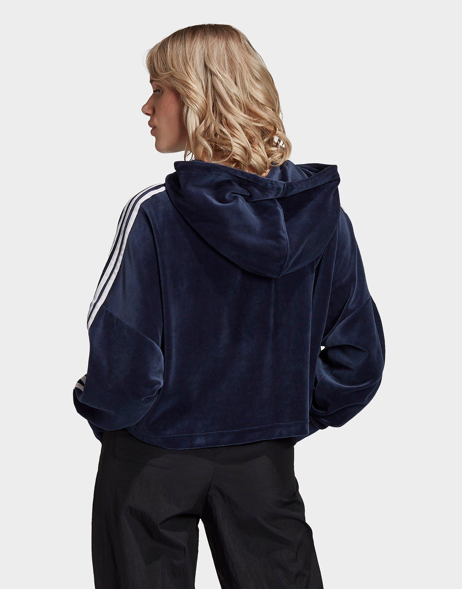 adidas velour cropped hoodie
