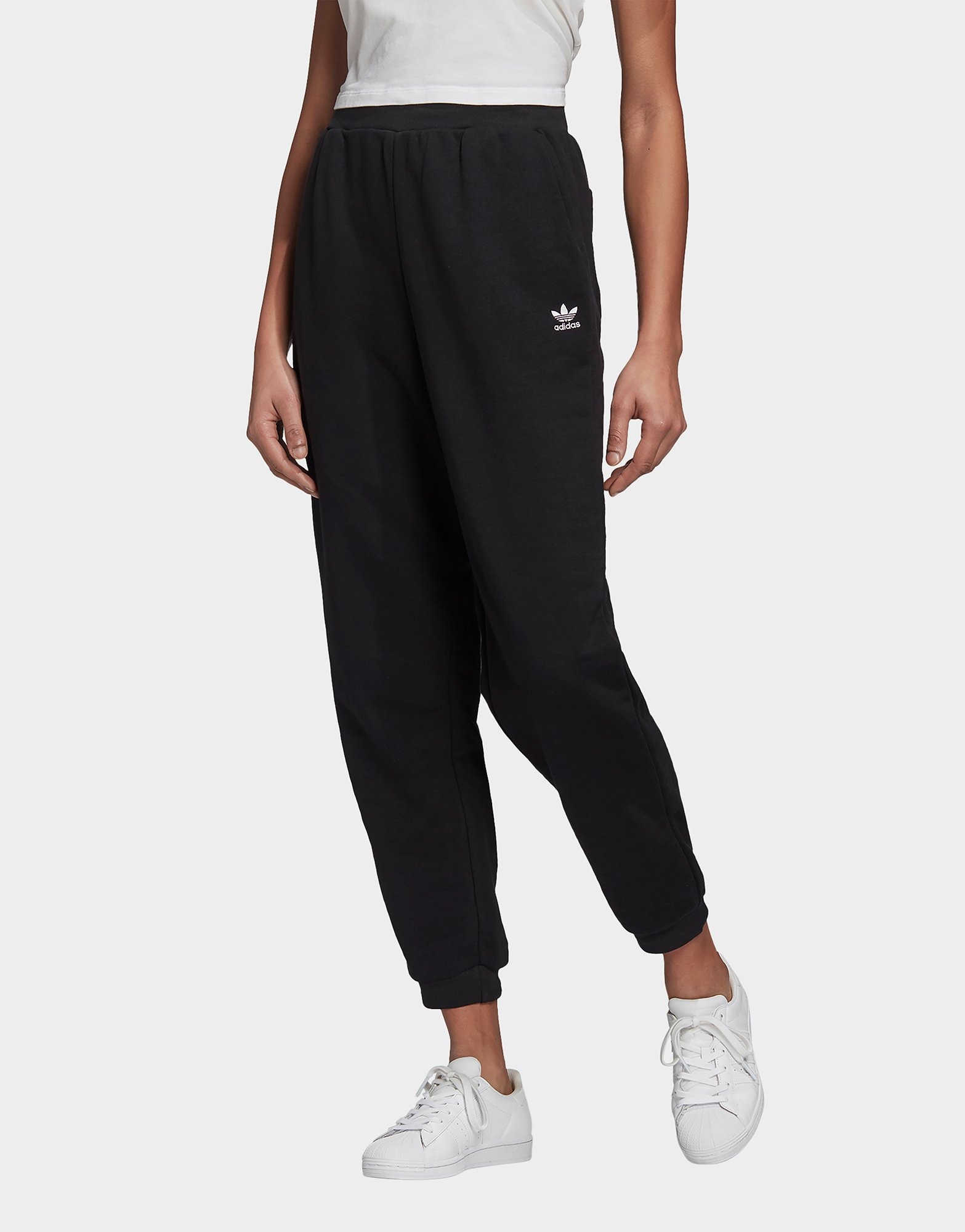 Buy Black adidas Originals Trefoil Essentials Cuffed Joggers | JD Sports