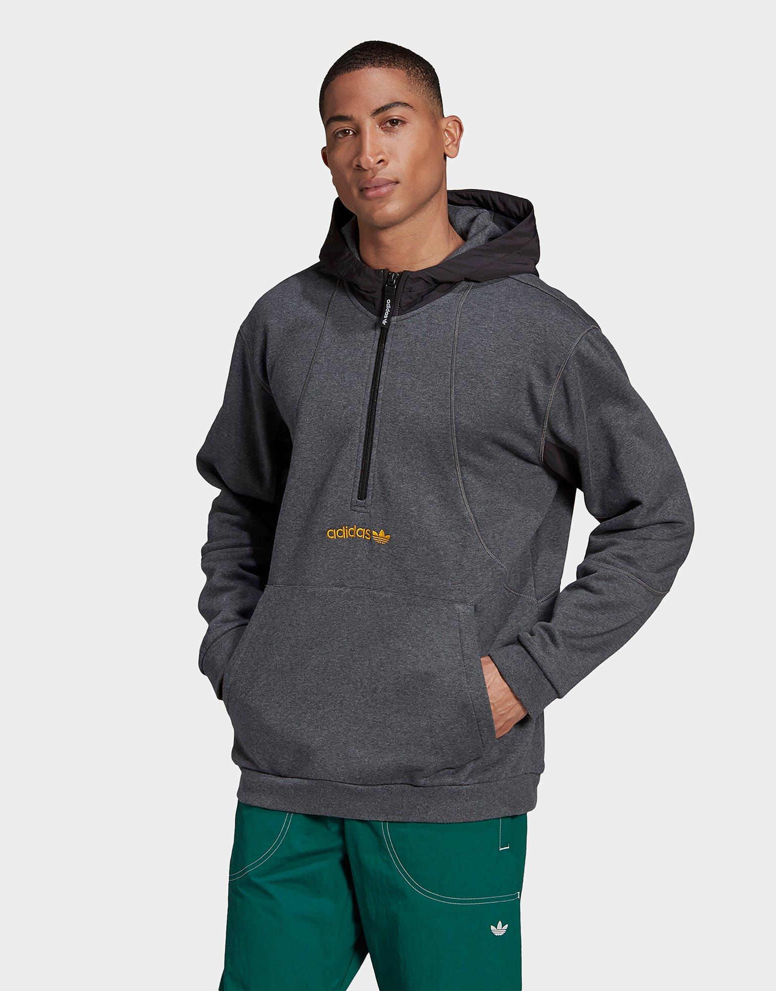 adidas grey half zip hoodie