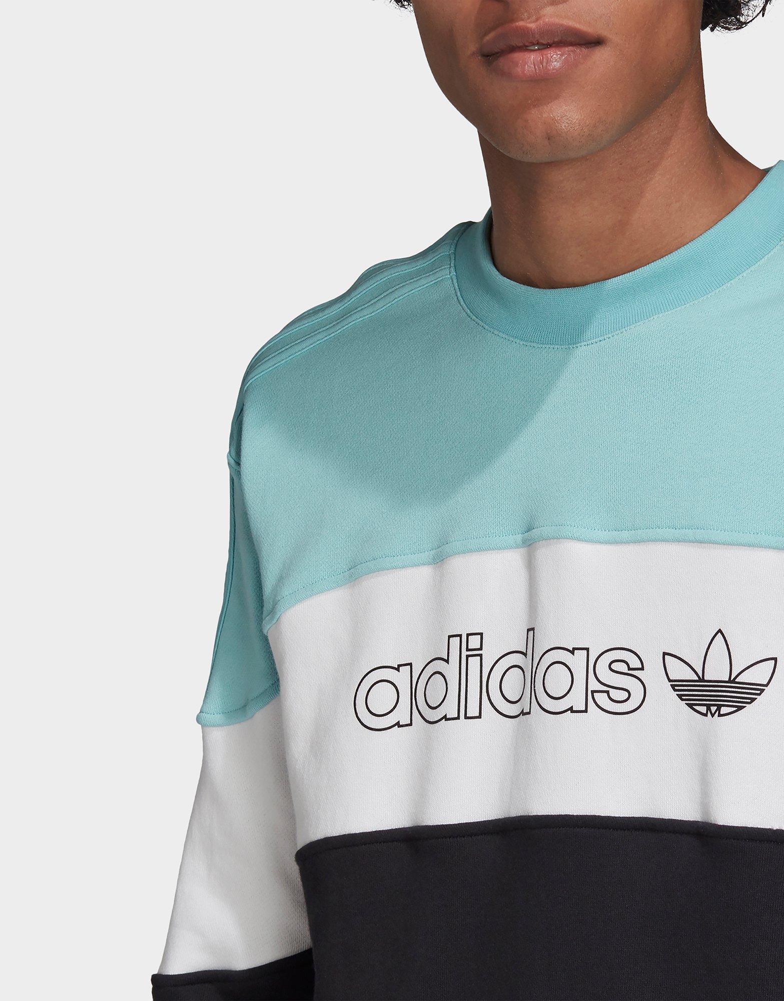 adidas originals 90's colour block high neck crew sweatshirt