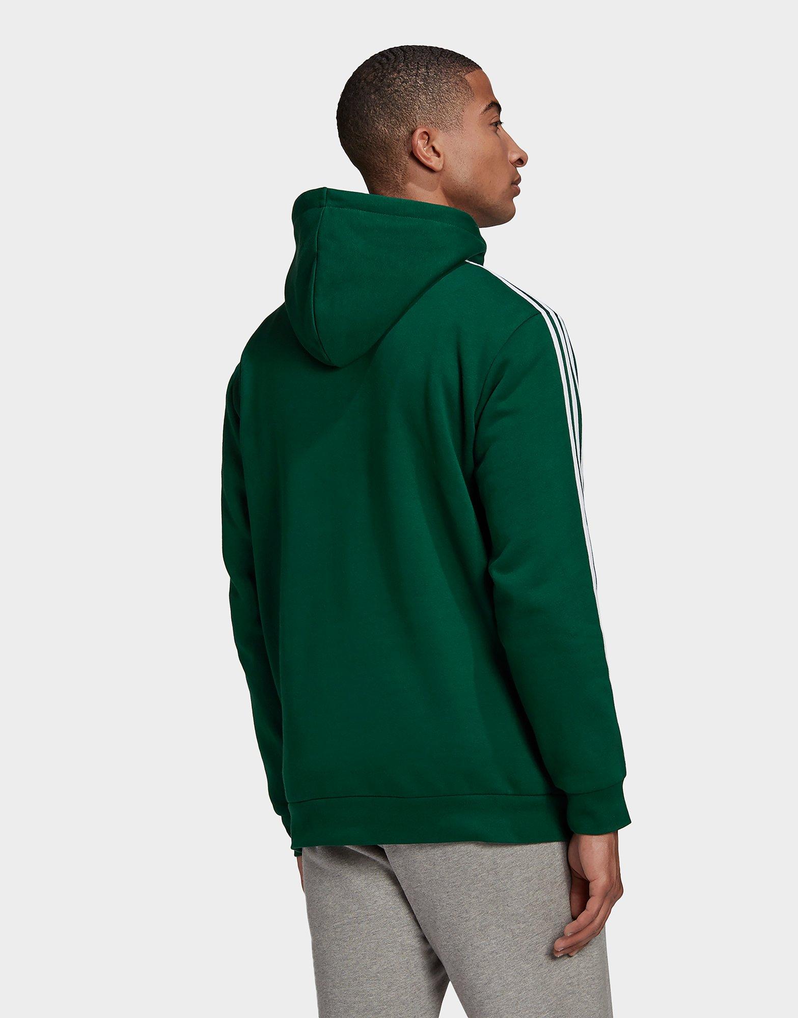 adidas originals hoodie with shoulder 3 stripes green