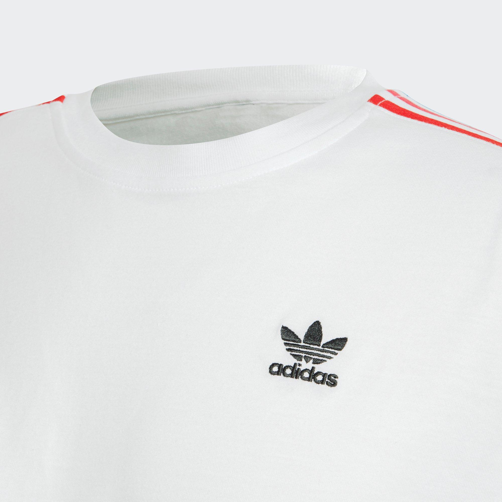 Buy White adidas Originals Adicolor 3D Trefoil 3-Stripes T-Shirt