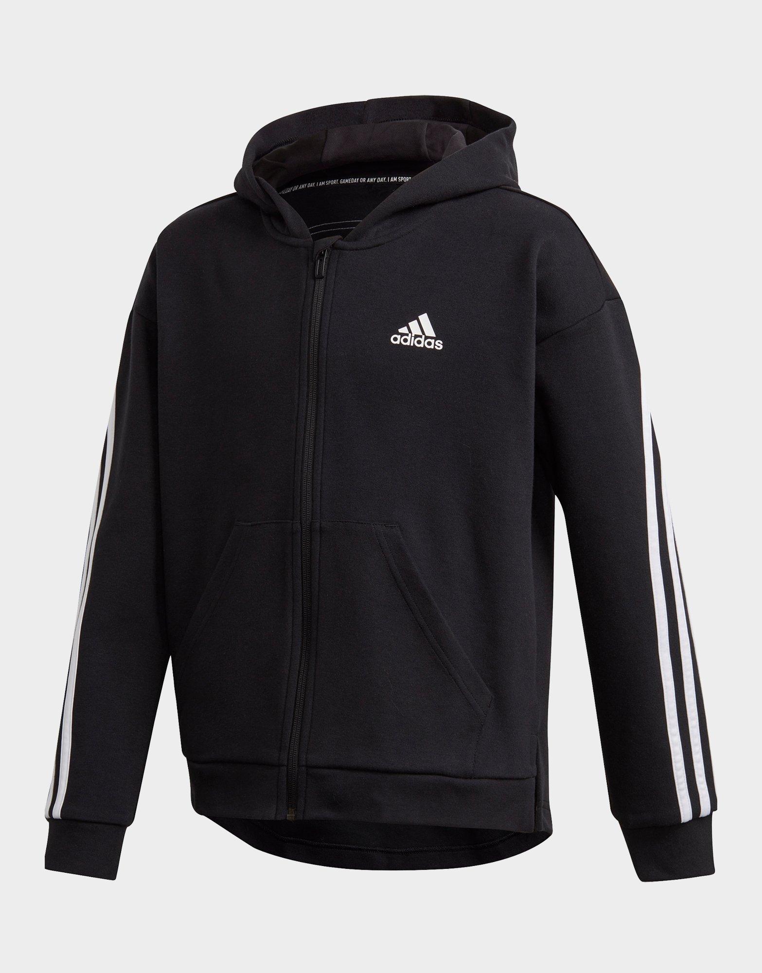 adidas 3 stripe full zip hoodie