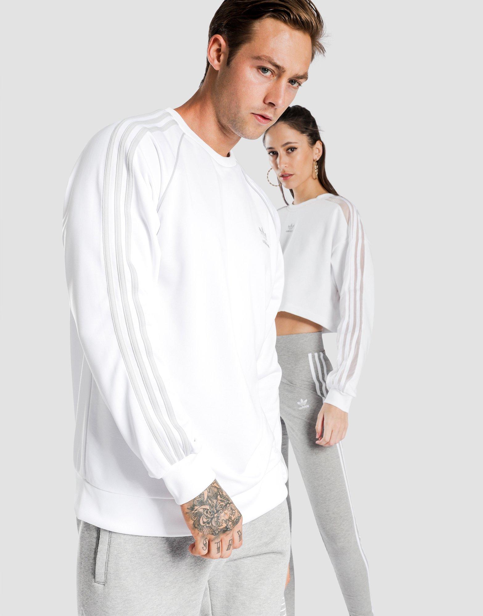 adidas side tape cropped sweatshirt