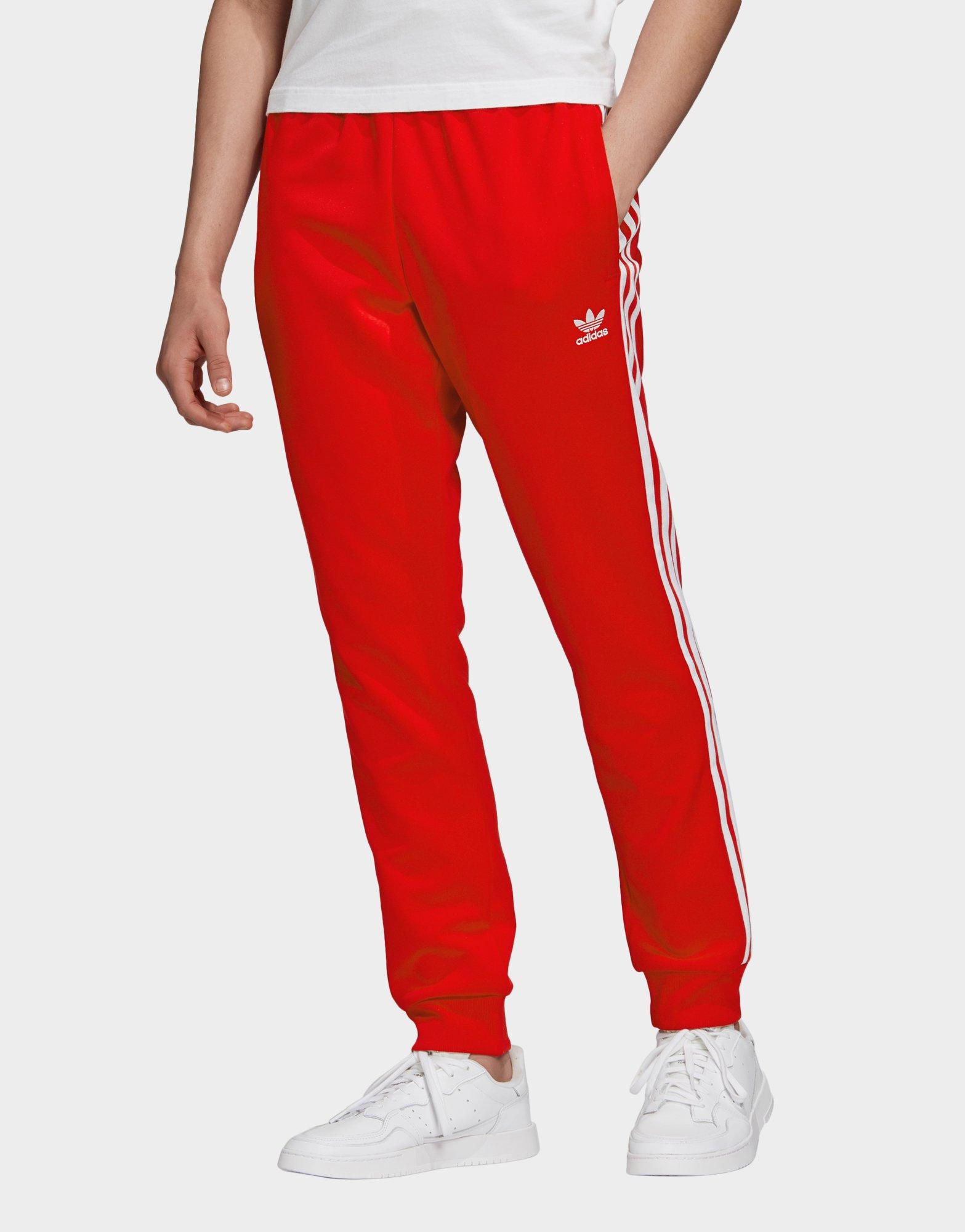 red adidas tracksuit bottoms