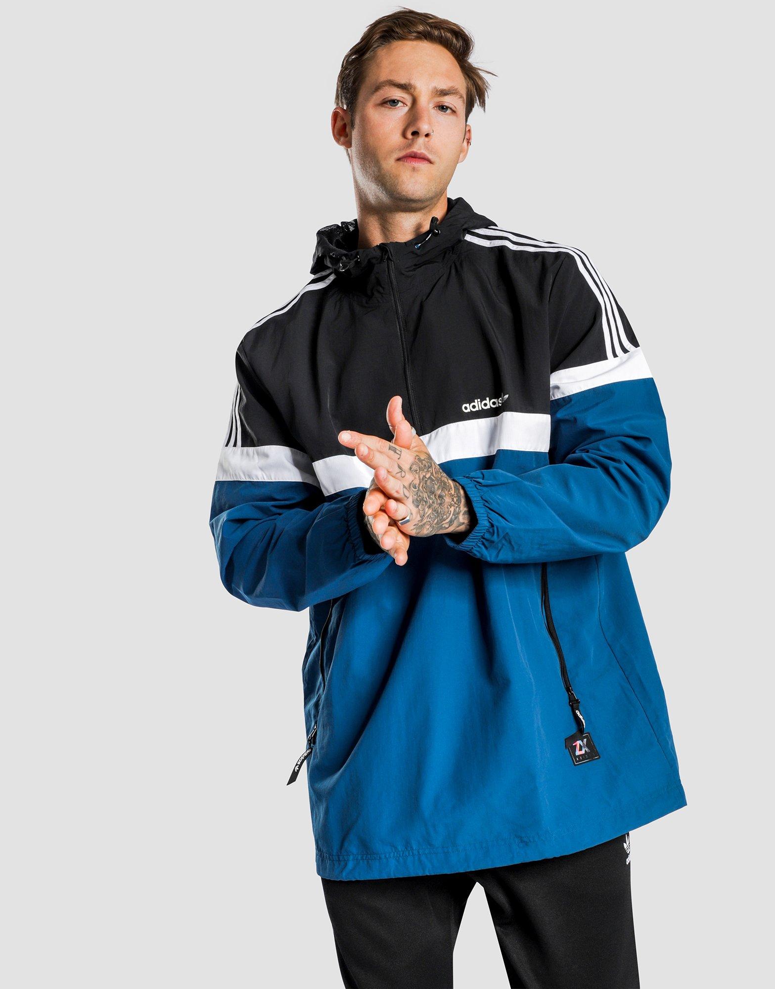 adidas windbreaker quarter zip