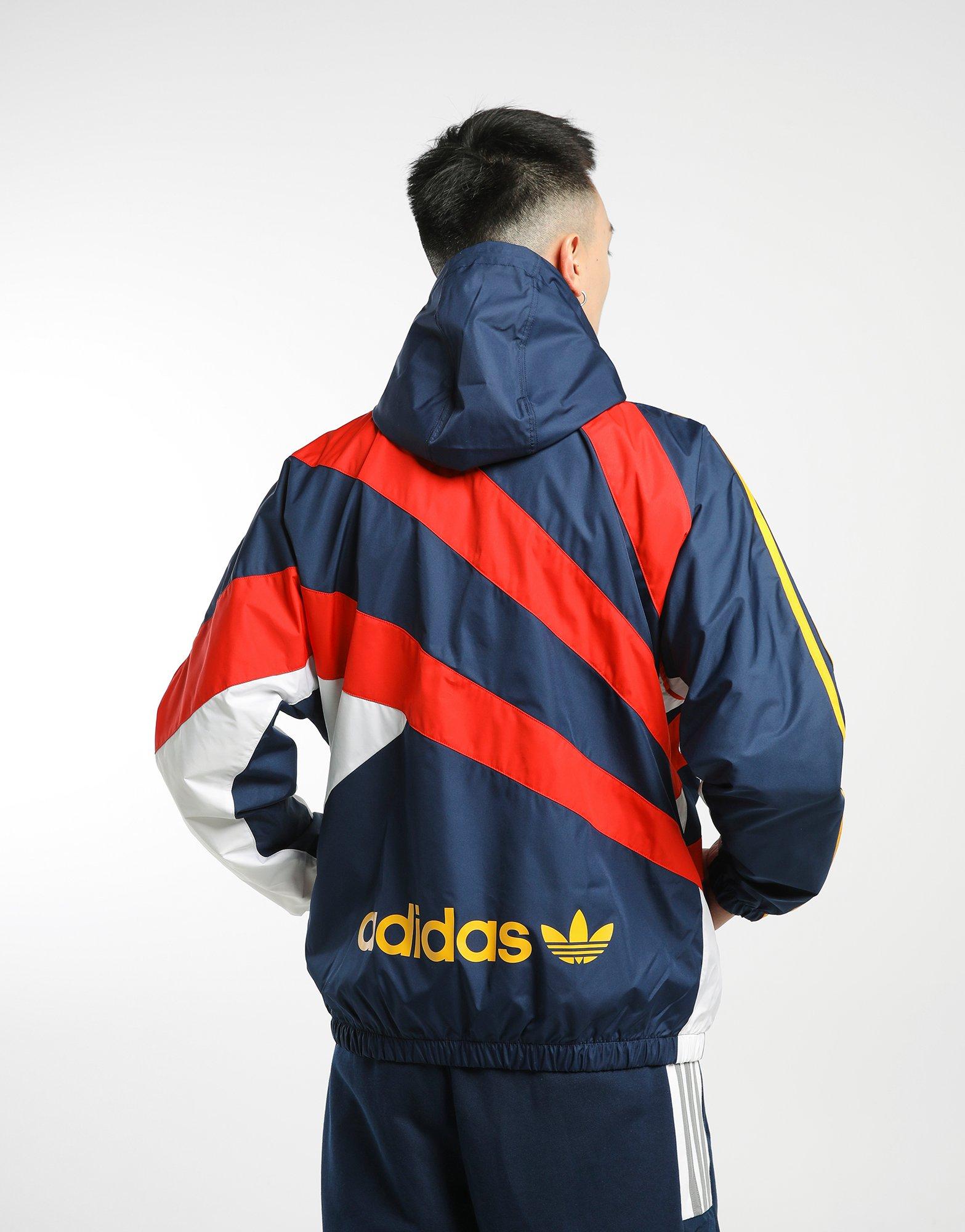 adidas blue windbreaker jacket