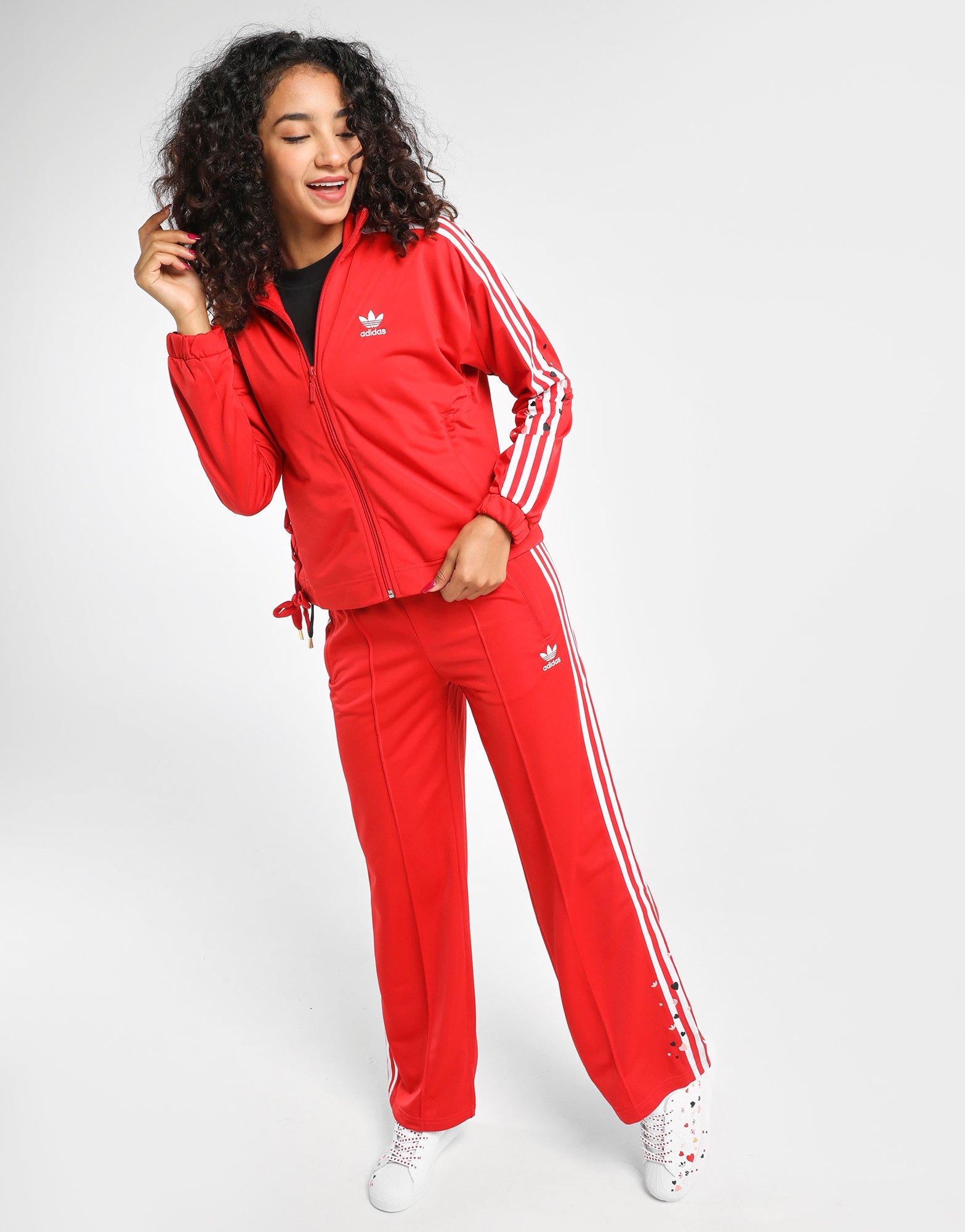 red adidas tracksuit bottoms womens