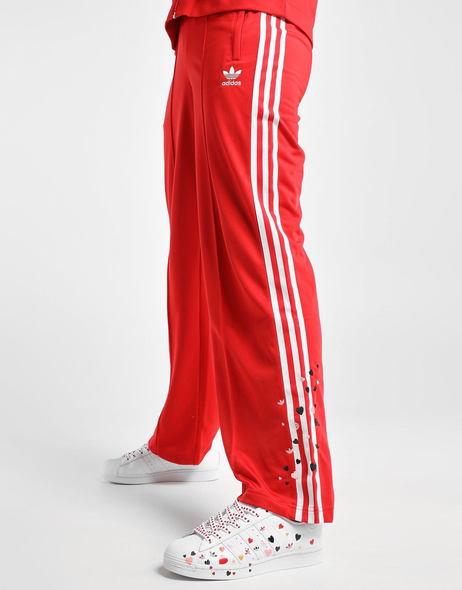 red adidas tracksuit bottoms womens