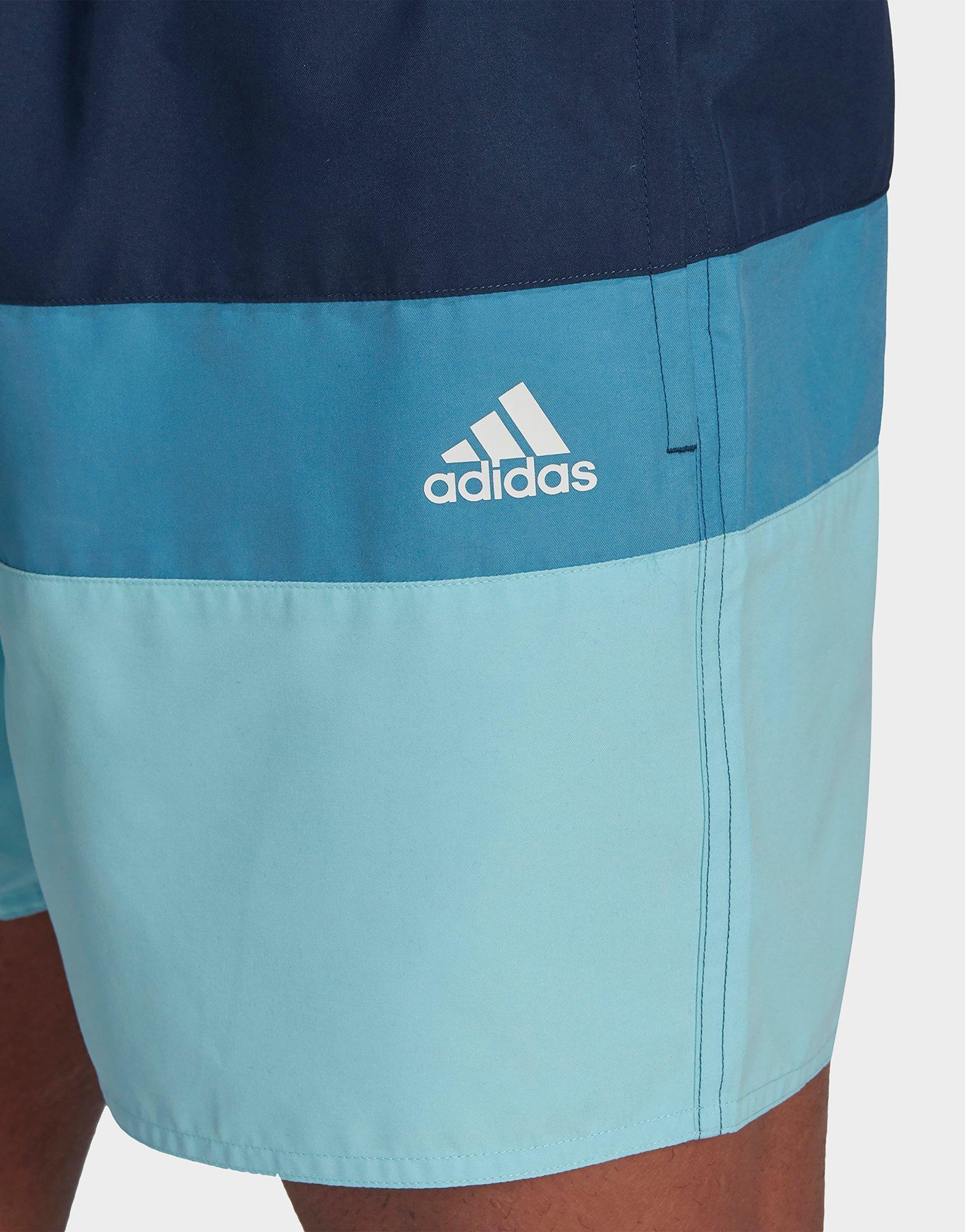 adidas colour block swim shorts