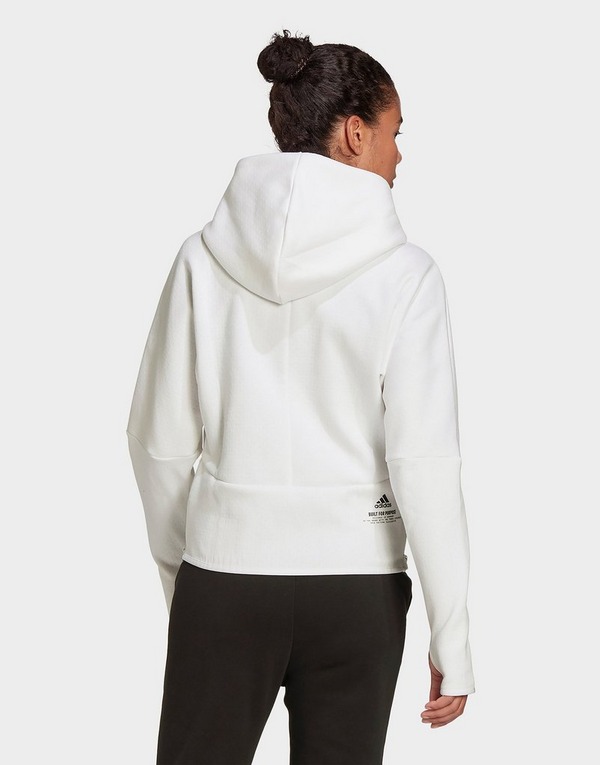 White Adidas Z N E Hoodie Jd Sports