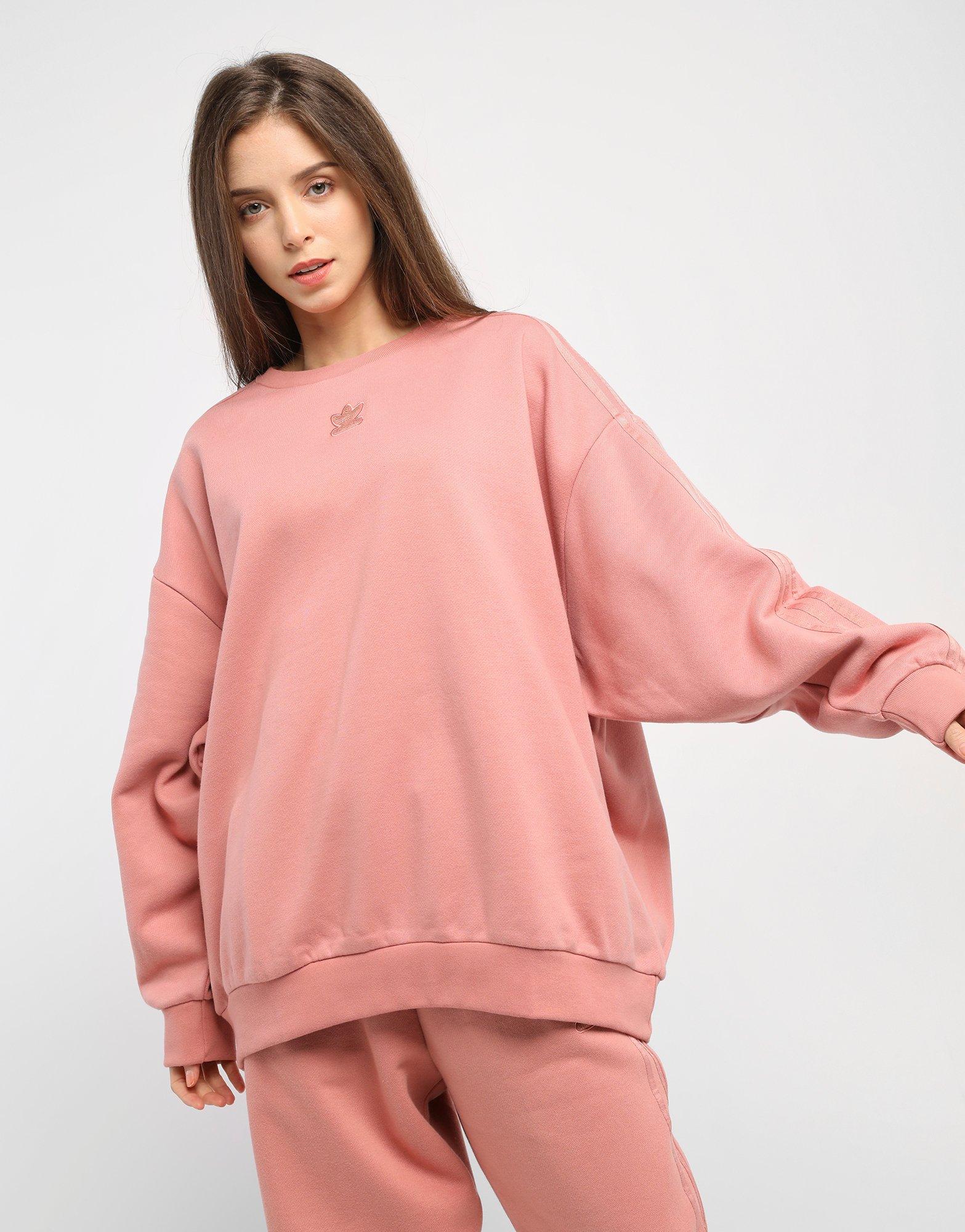 adidas pink oversized sweatshirt