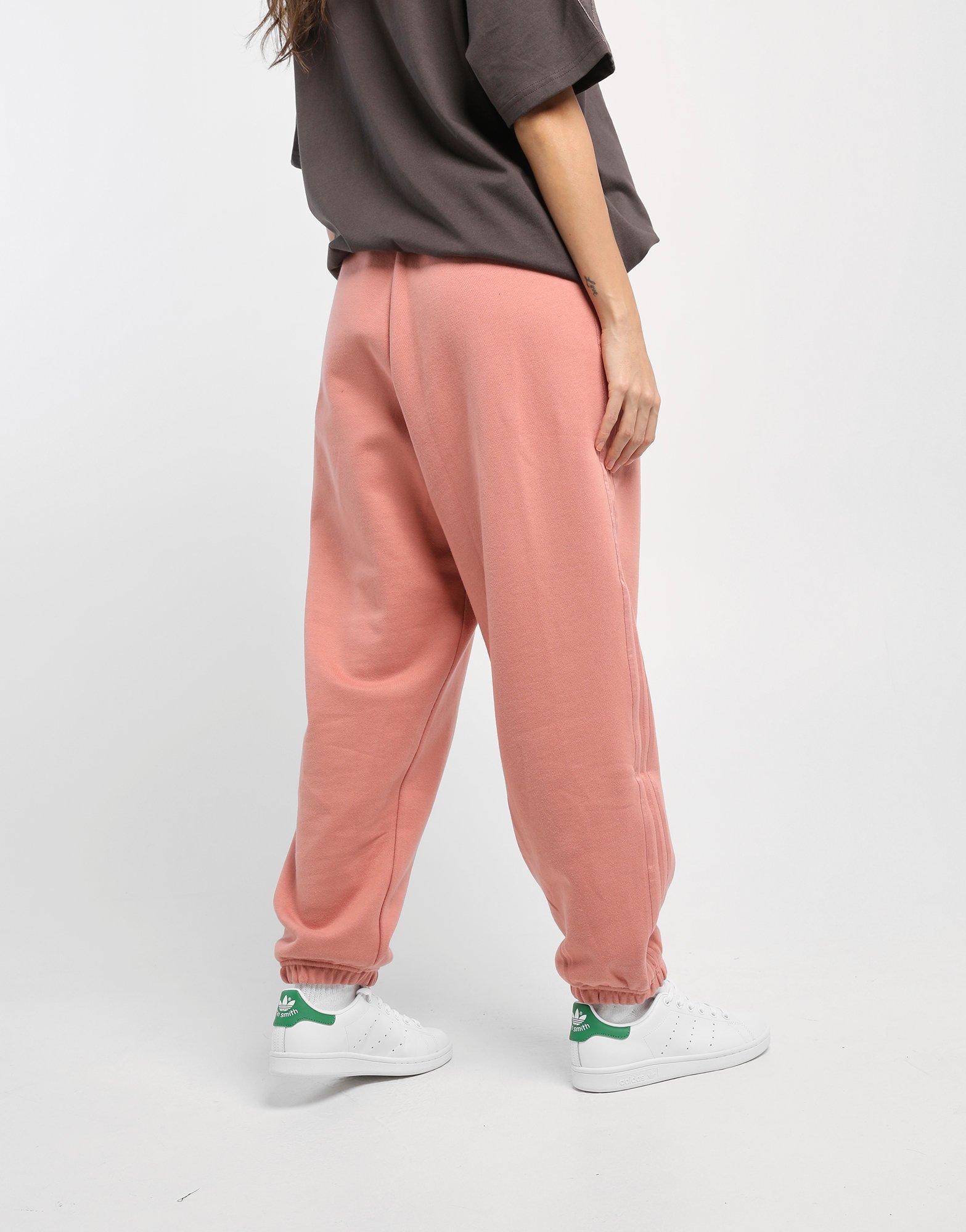 adidas originals new neutrals logo cuffed joggers in pink
