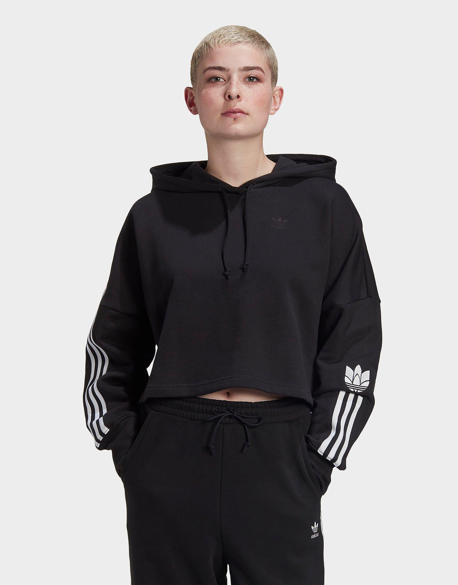 adidas originals trefoil cropped hoodie