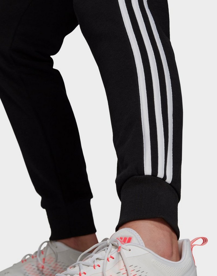 Black adidas Essentials French Terry 3-Stripes Pants | JD Sports UK