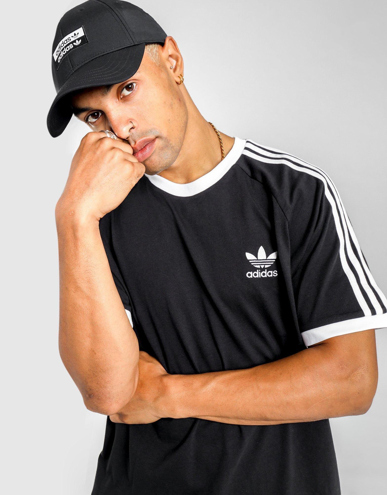 three stripes adidas shirt