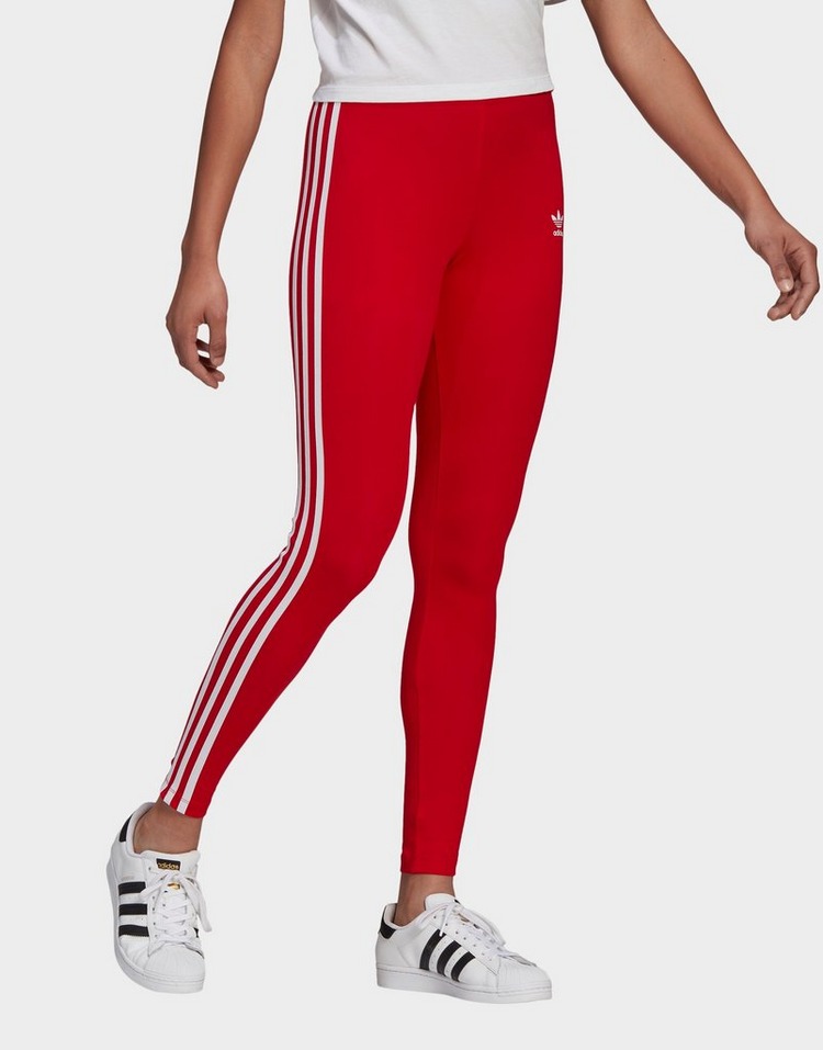 Red adidas Originals Adicolor Classics 3-Stripes Leggings | JD Sports