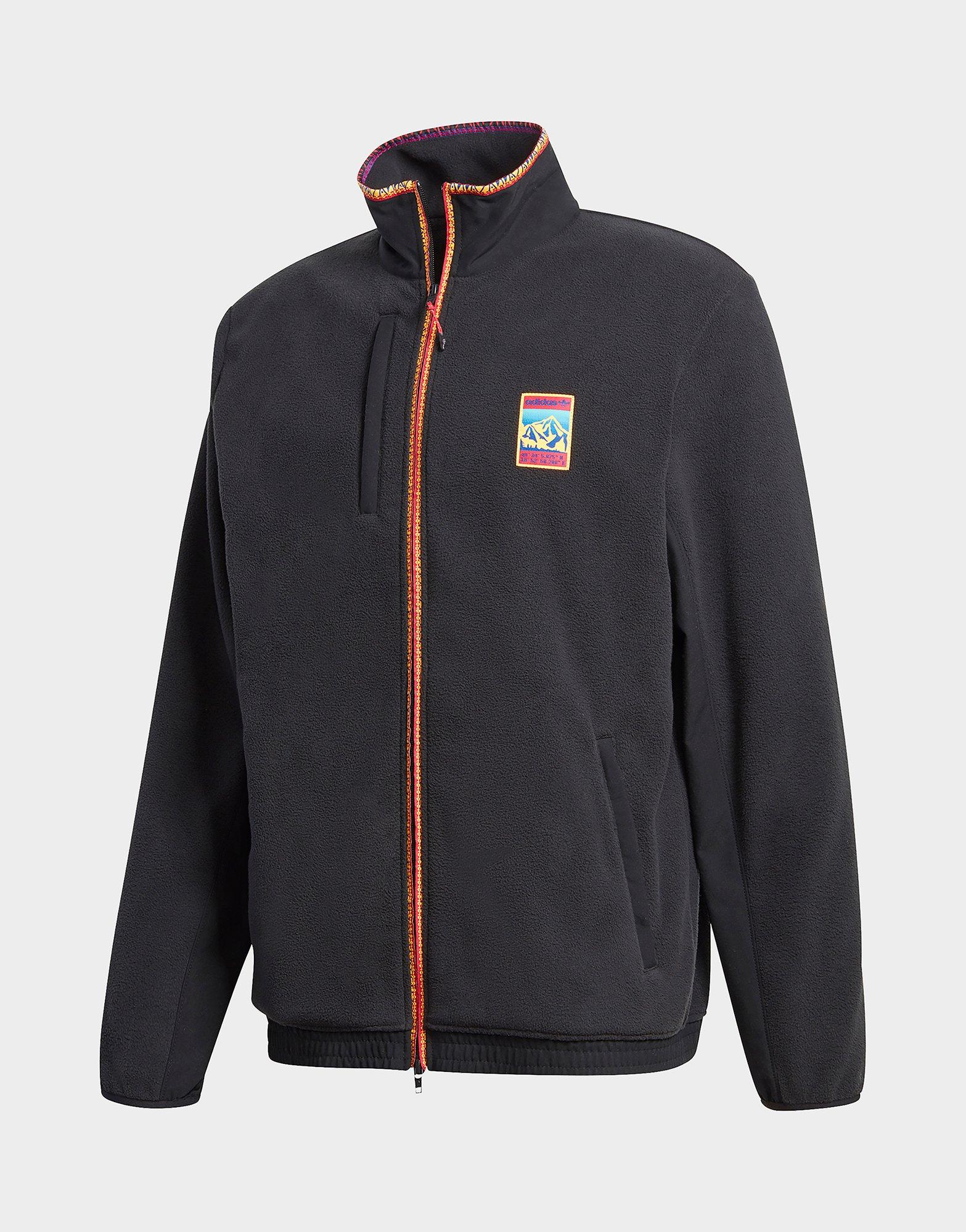 adidas originals adiplore polar fleece jacket in black