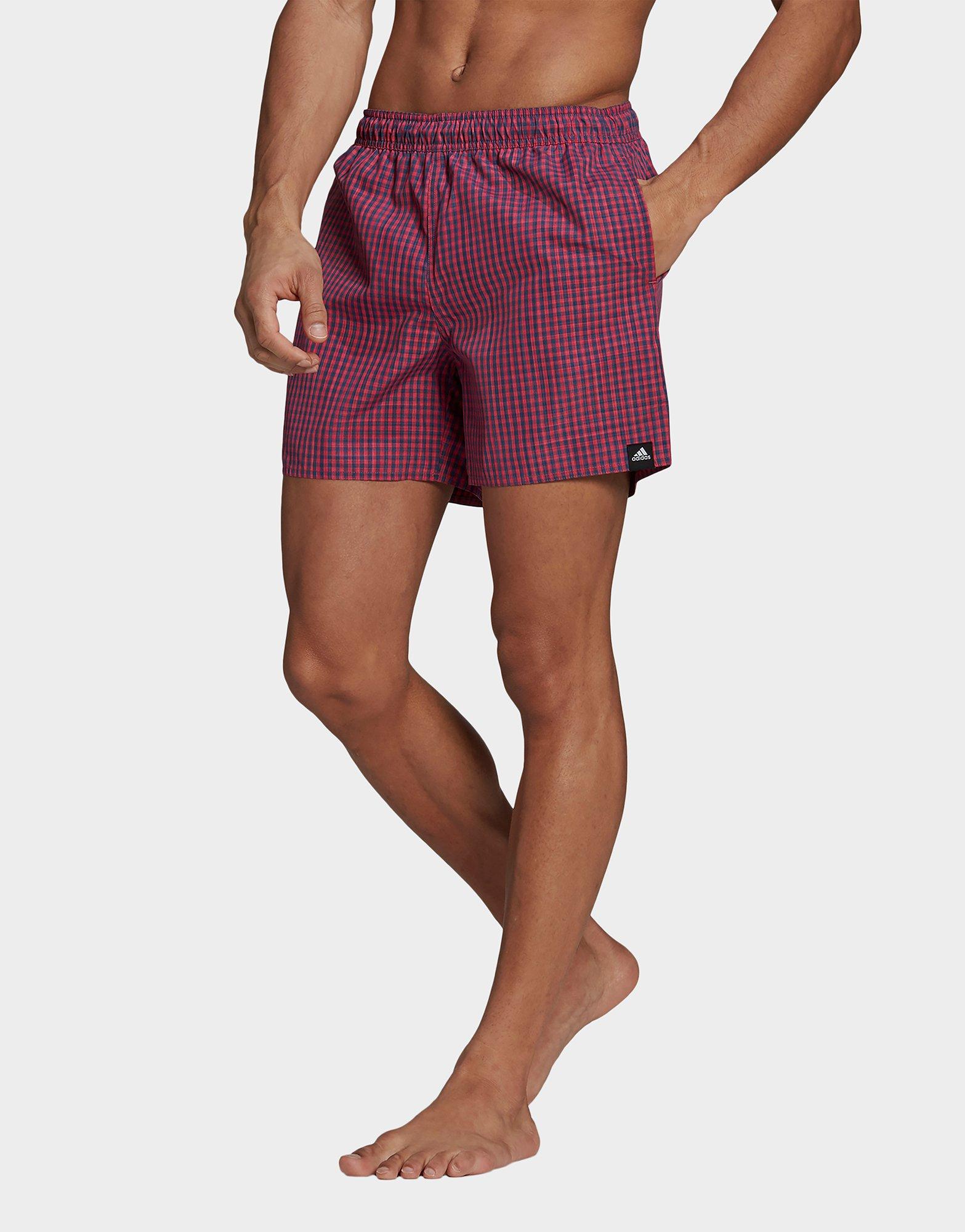 adidas check swim shorts