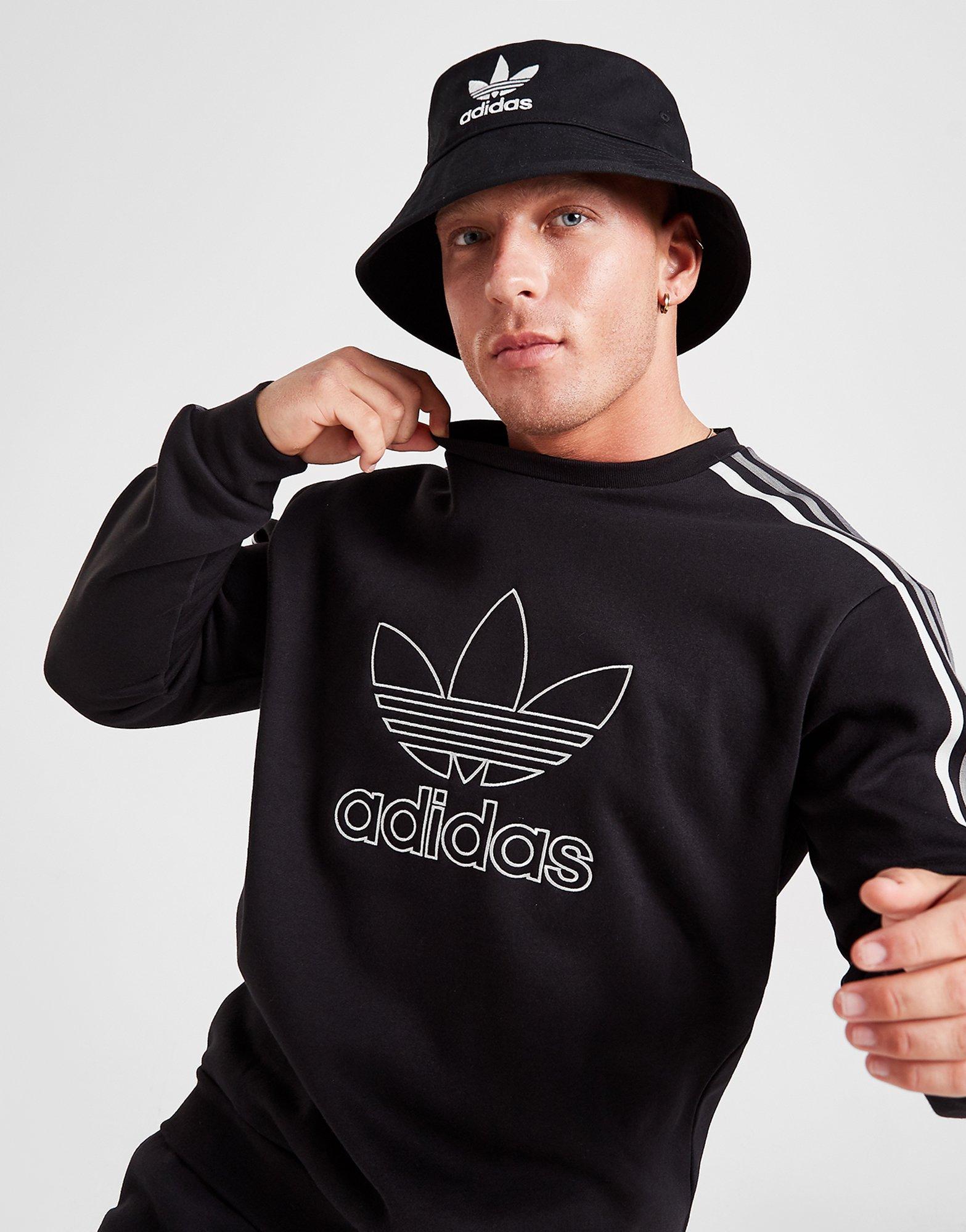 adidas 3 stripes crew sweatshirt