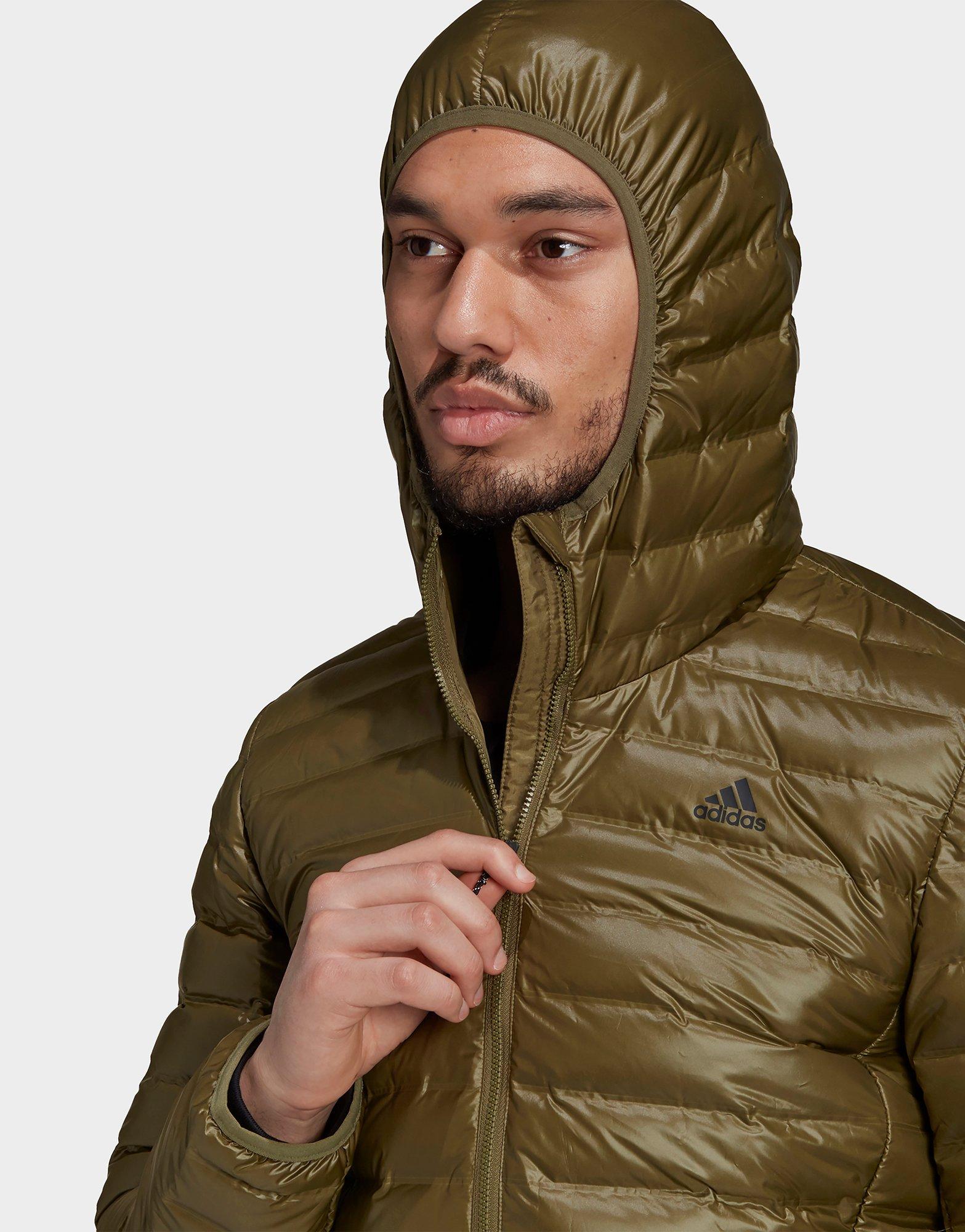 Green adidas Varilite Hooded Down Jacket JD Sports UK