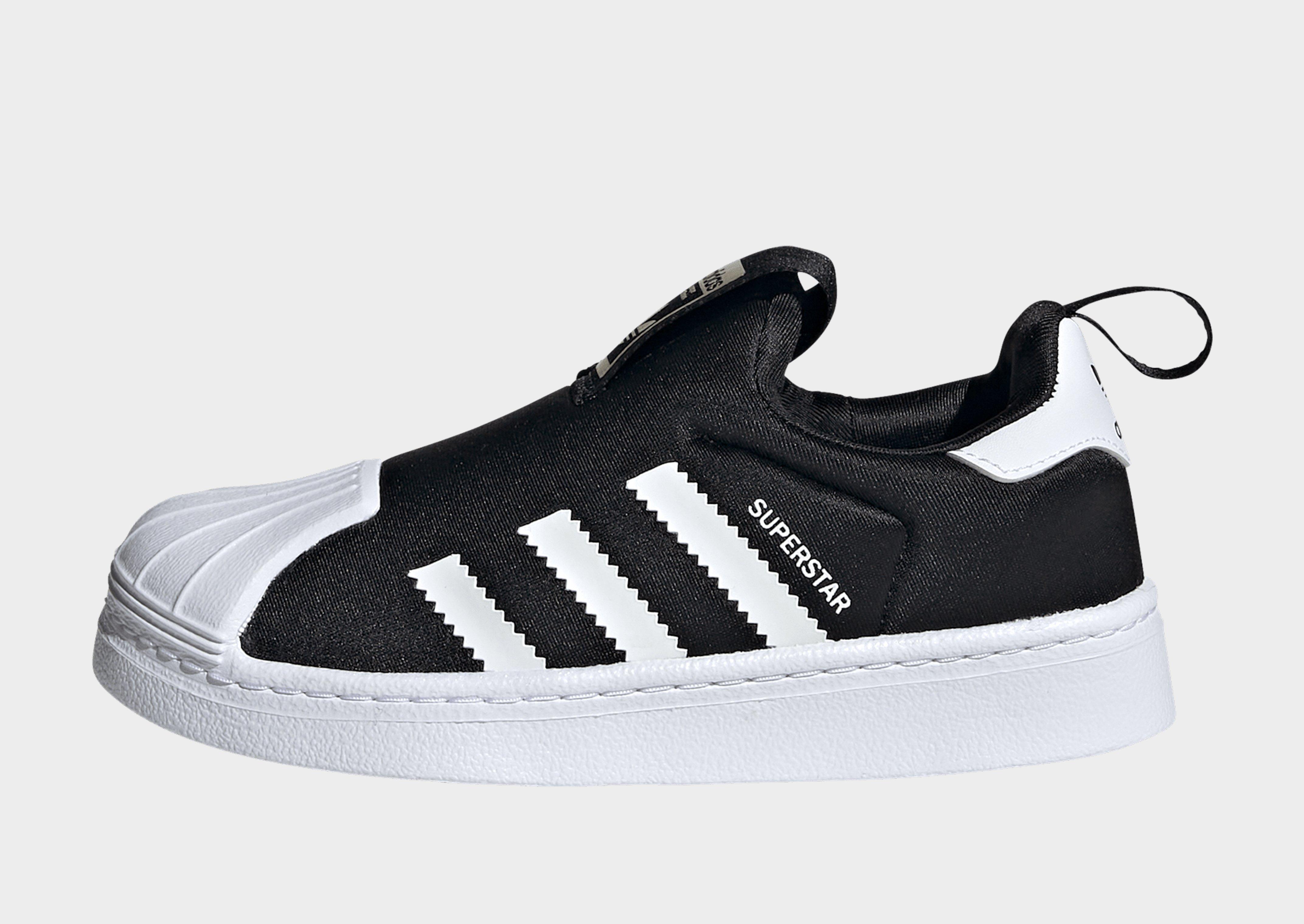 Adidas originals superstar slip on trainers in black outlet and white