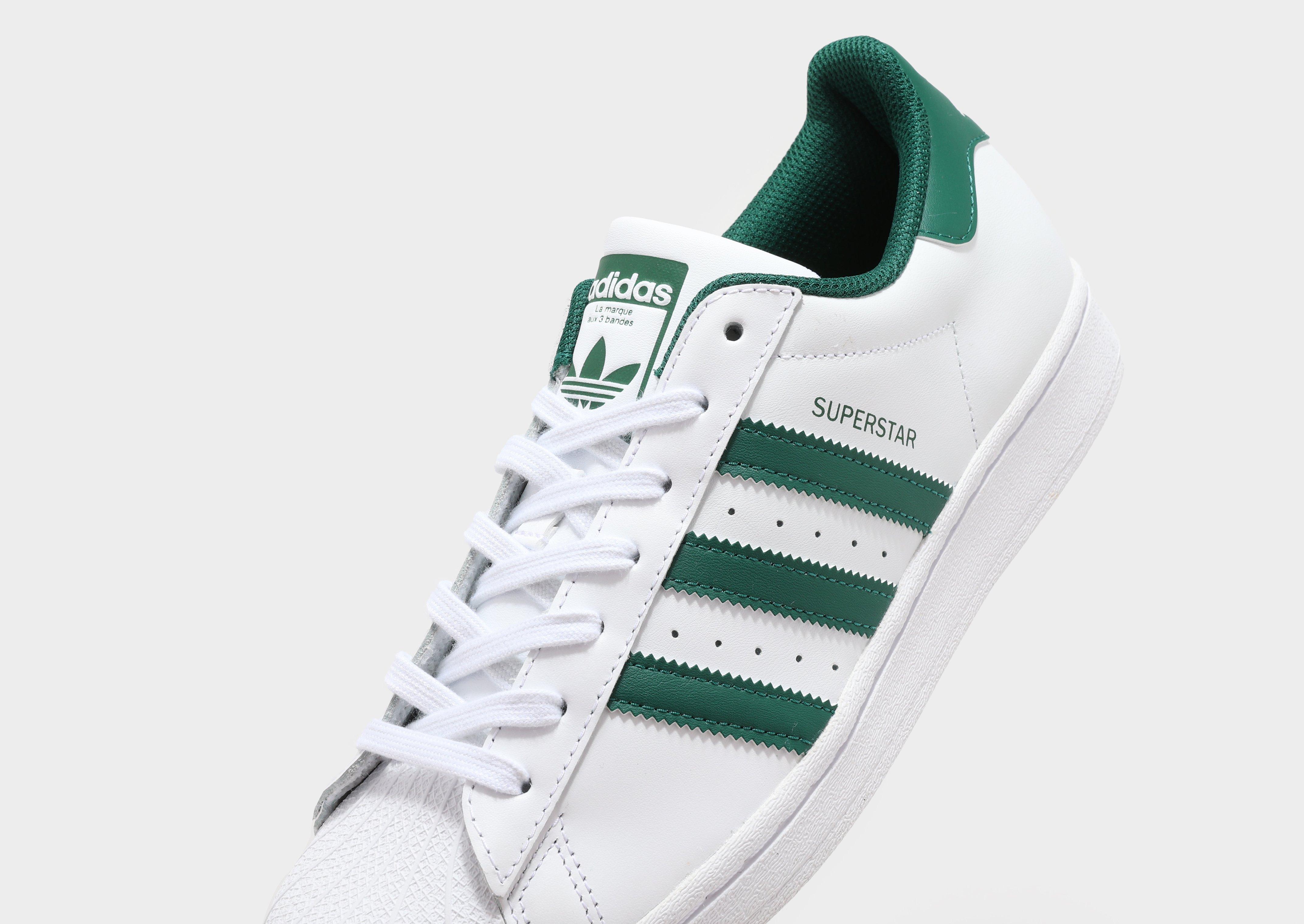 originals superstar green and white