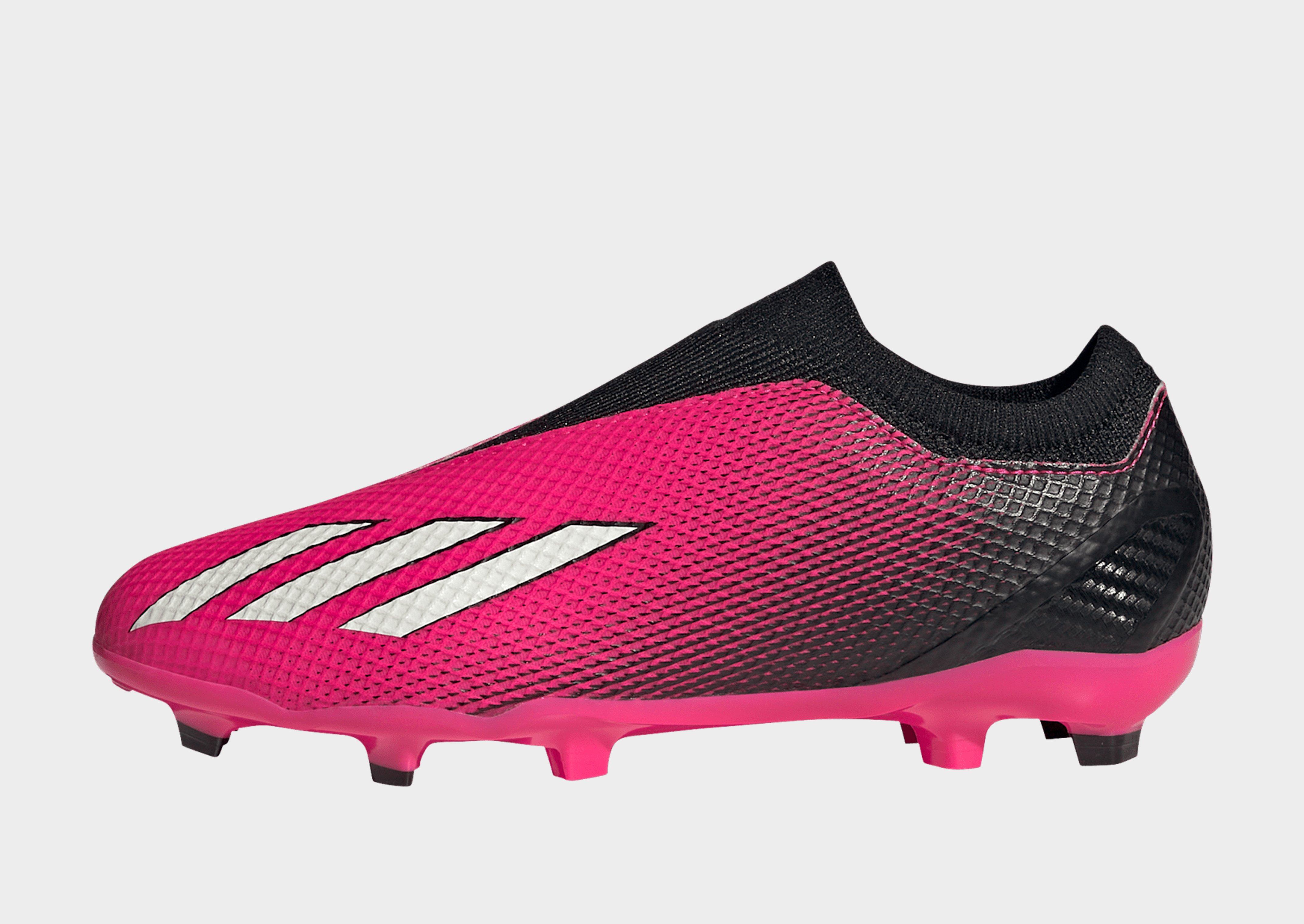 Pink laceless clearance football boots