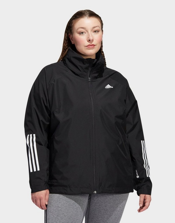 Black adidas BSC 3-Stripes RAIN.RDY Jacket (Plus Size)