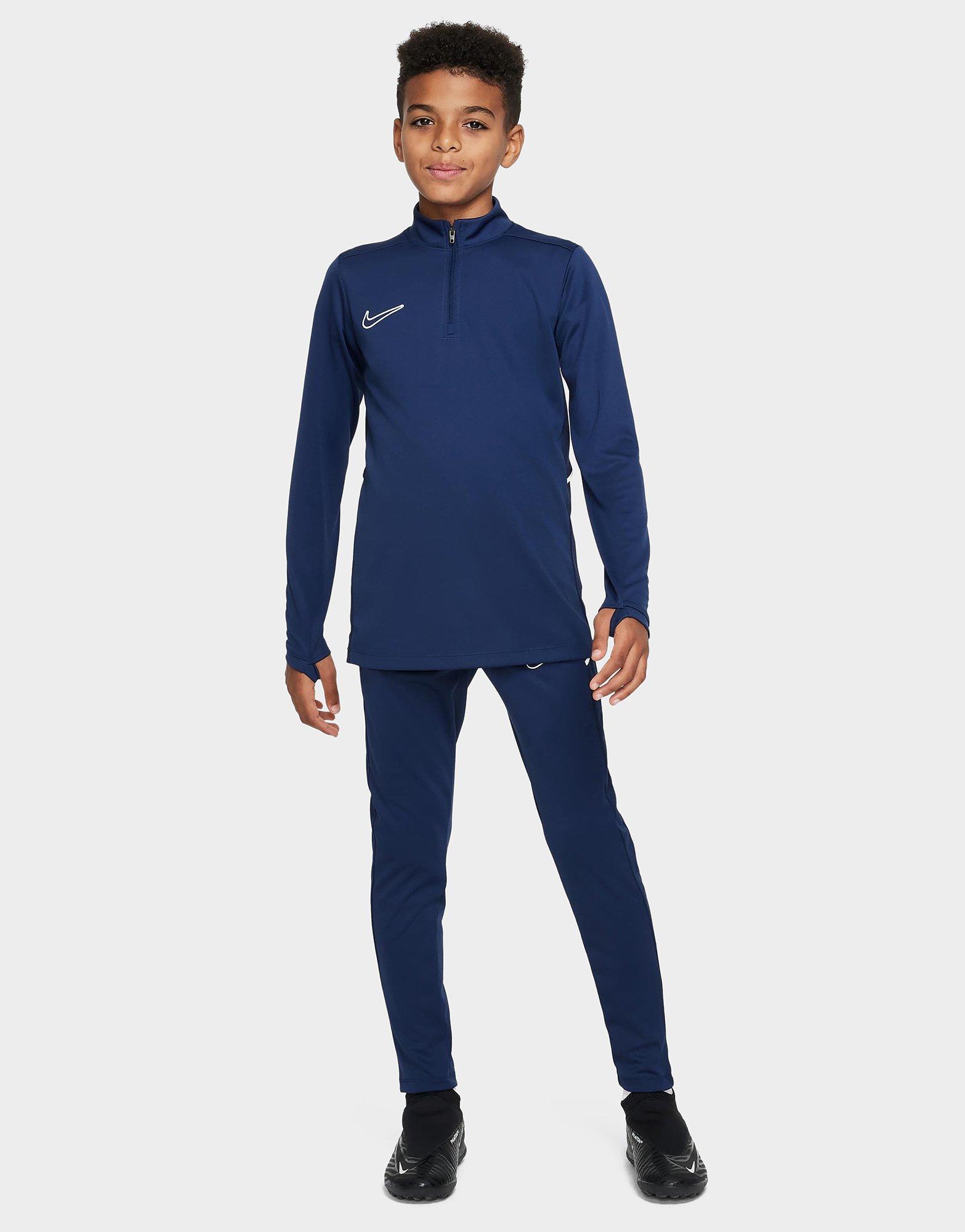 Nike Voetbaltrainingstop met Dri-FIT, lange mouwen en korte rits voor kids Academy