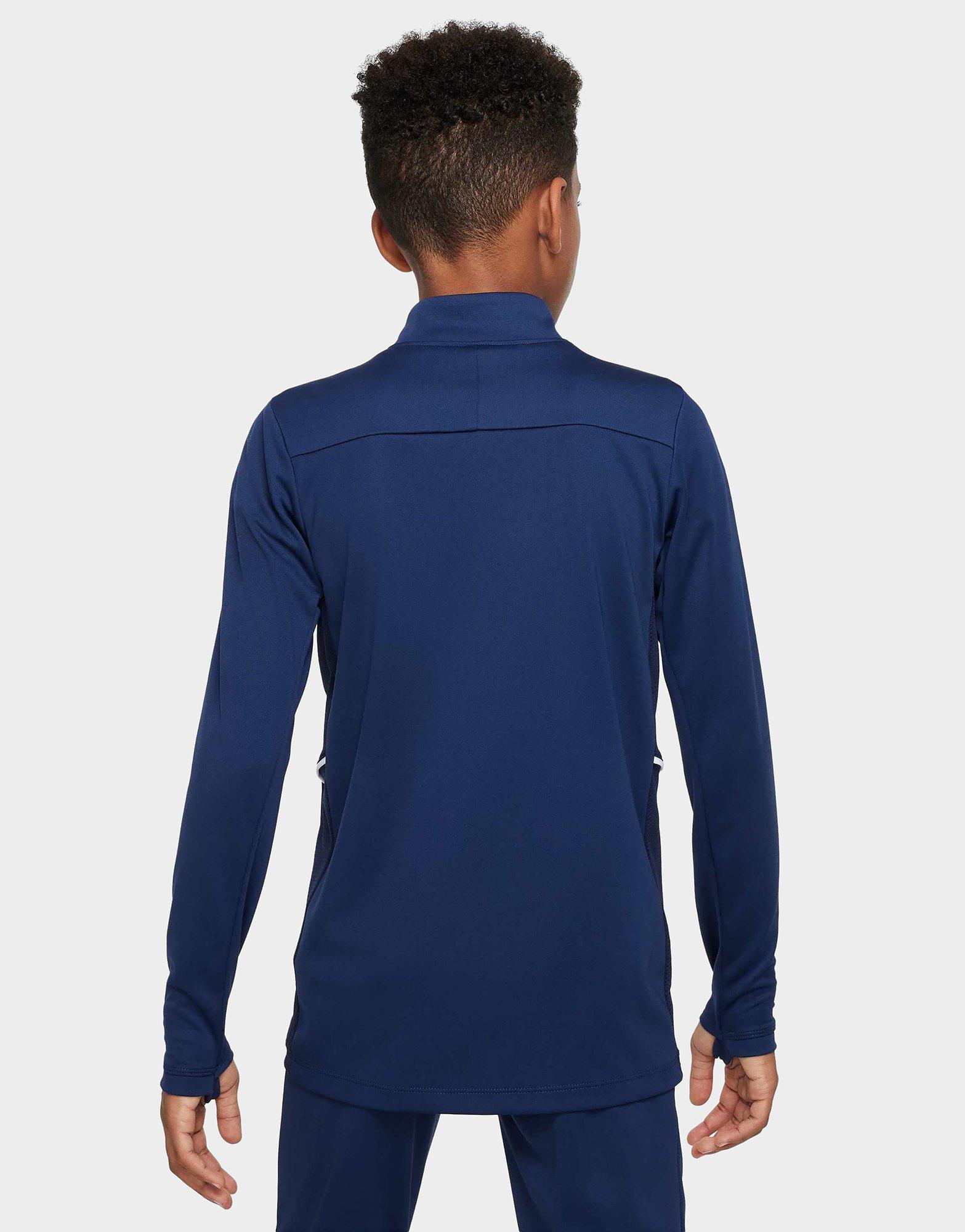 Nike Voetbaltrainingstop met Dri-FIT, lange mouwen en korte rits voor kids Academy