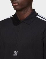 adidas Originals 3-Stripes Long Sleeve Polo Sweatshirt