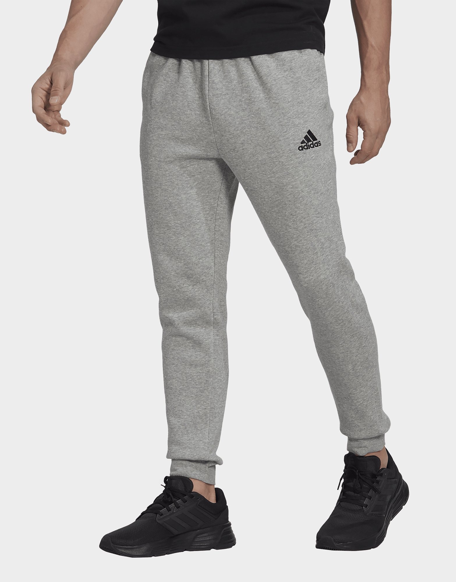 Grey adidas Essentials Fleece Regular Tapered Pants | JD Sports UK