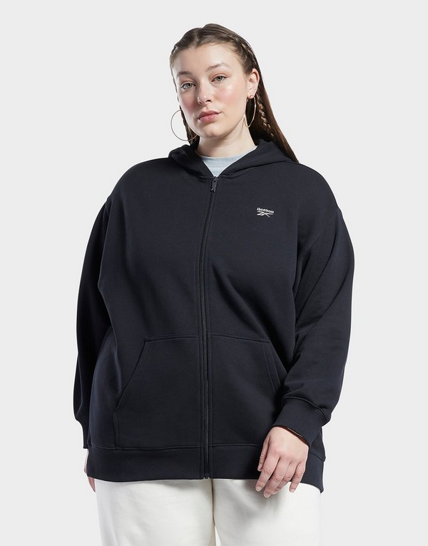 Reebok classics oversized long zip-up hoodie (plus size)