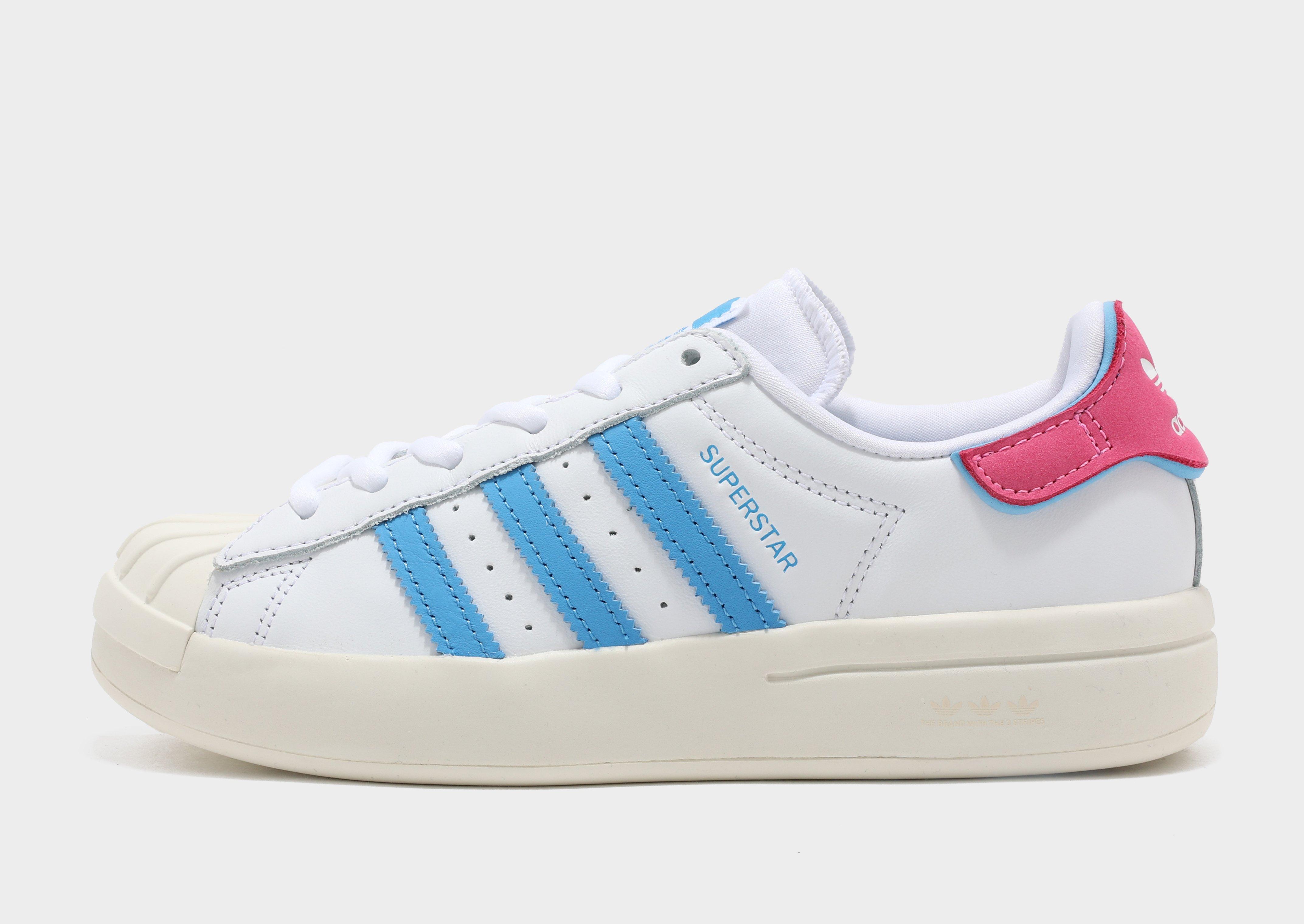 adidas superstar womens blue and white