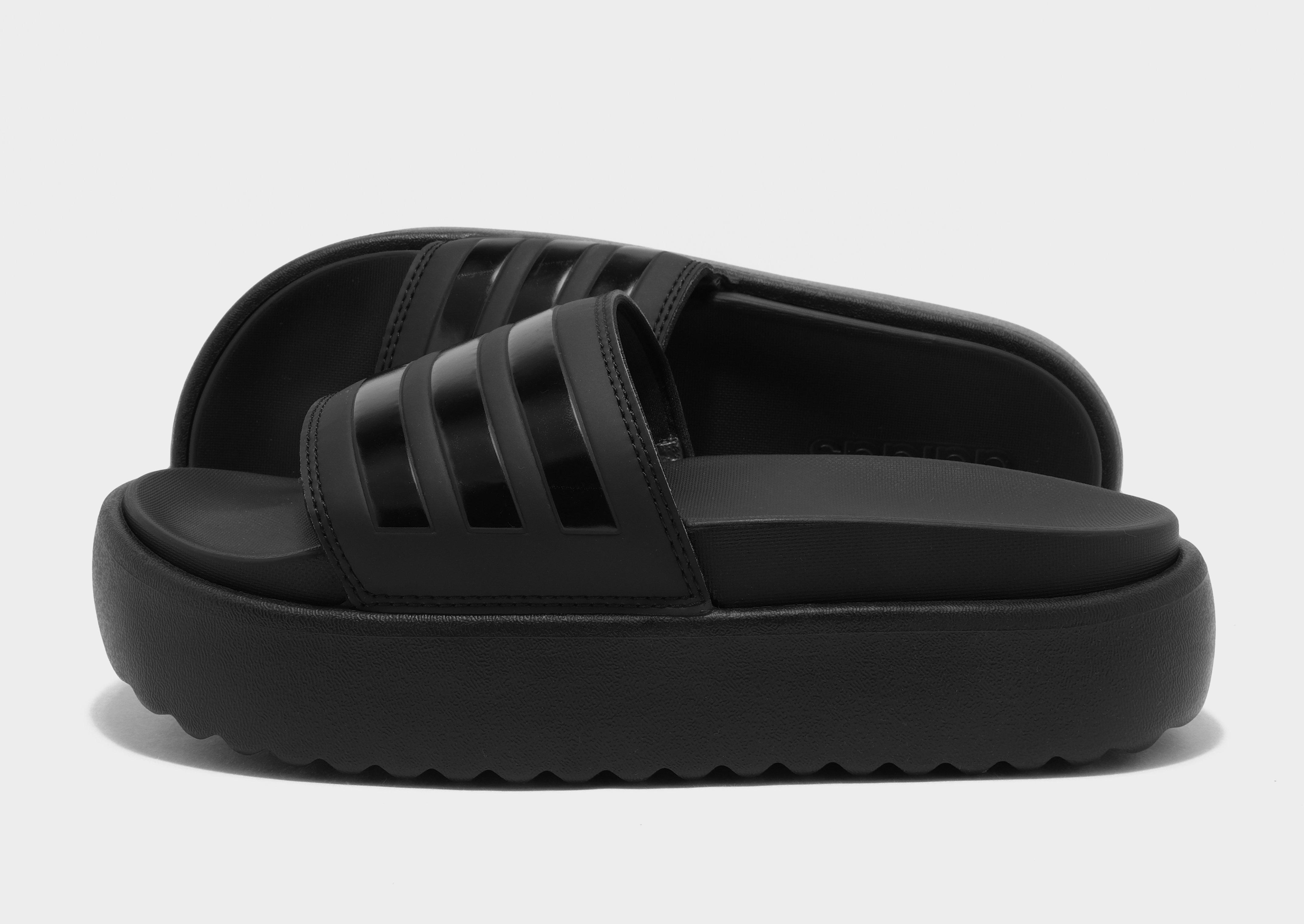 Black adidas Adilette Platform Slides JD Sports UK