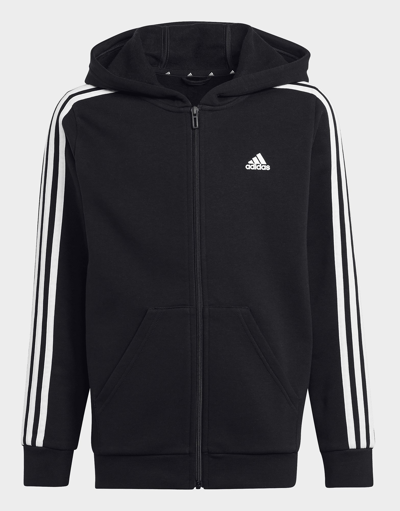 Adidas essential 3 stripe hoodie hotsell