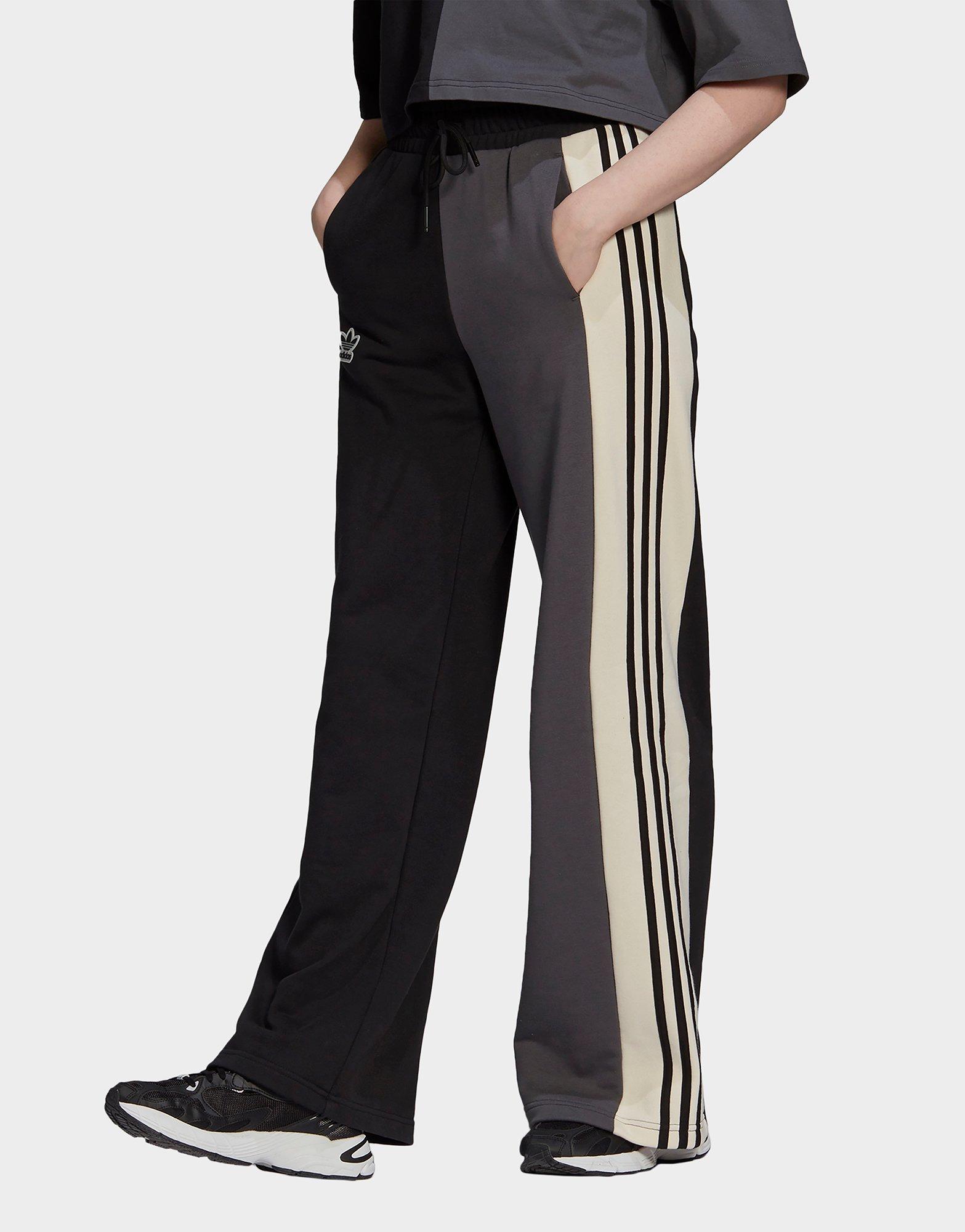 adidas training wide leg joggers in black