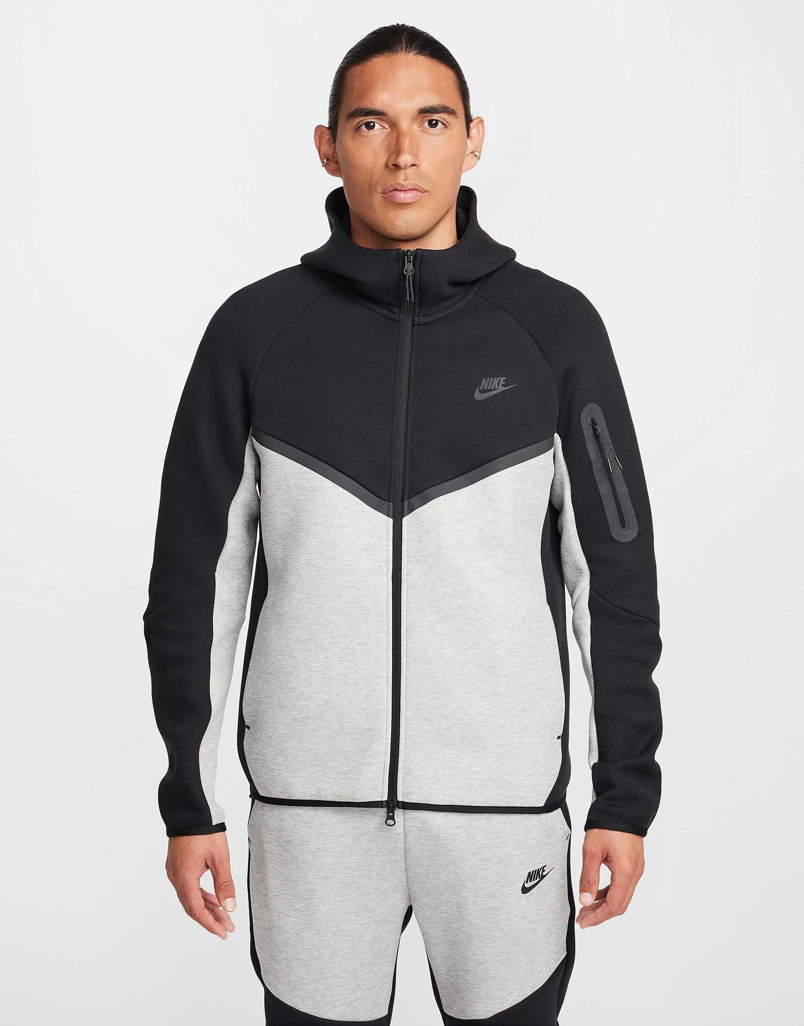 Nike Tech Sportswear Windrunner Jack Donkergrijs Grijs Zwart
