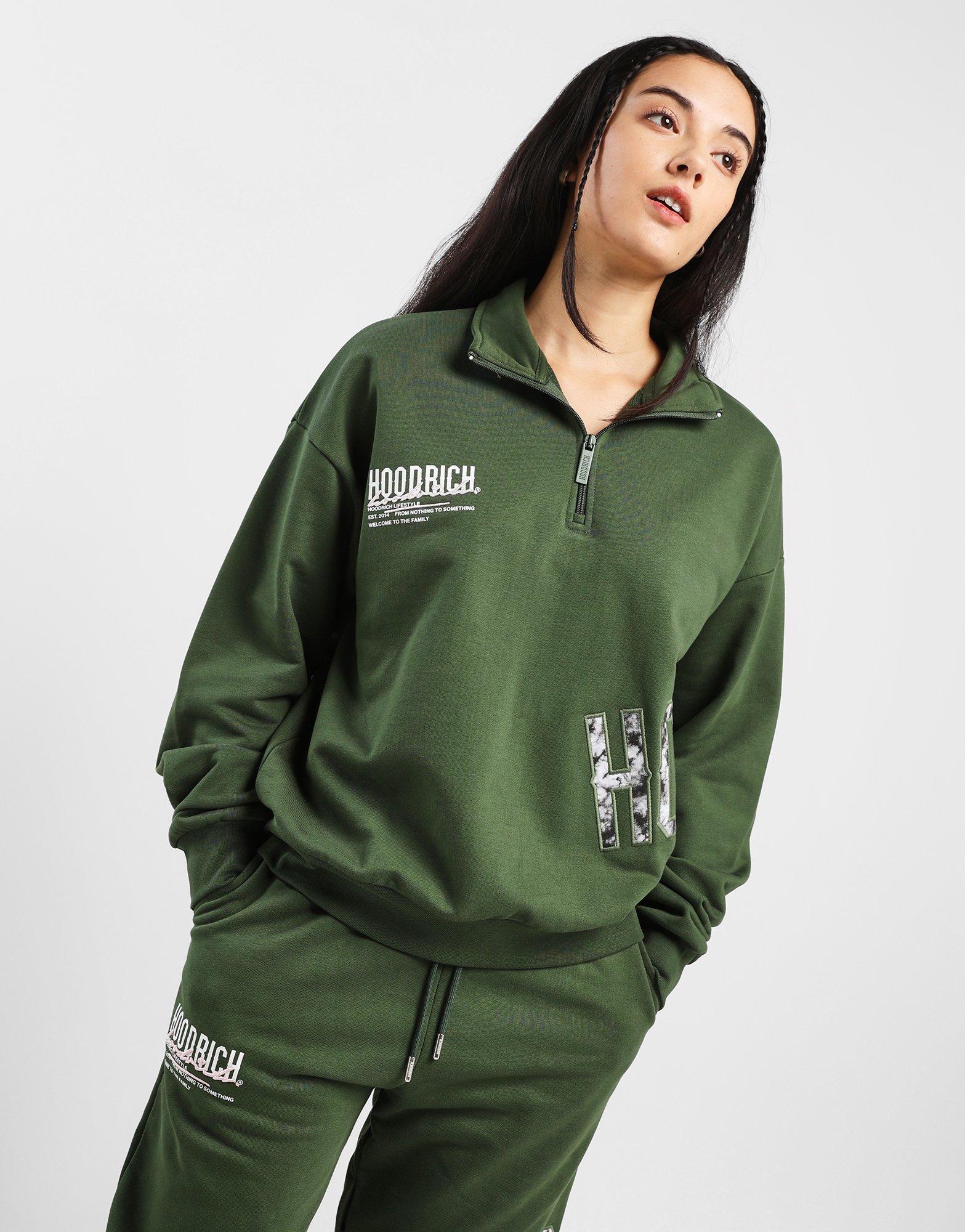 Green Hoodrich OG Crescent Half-Zip Hoodie Women's - JD Sports Singapore