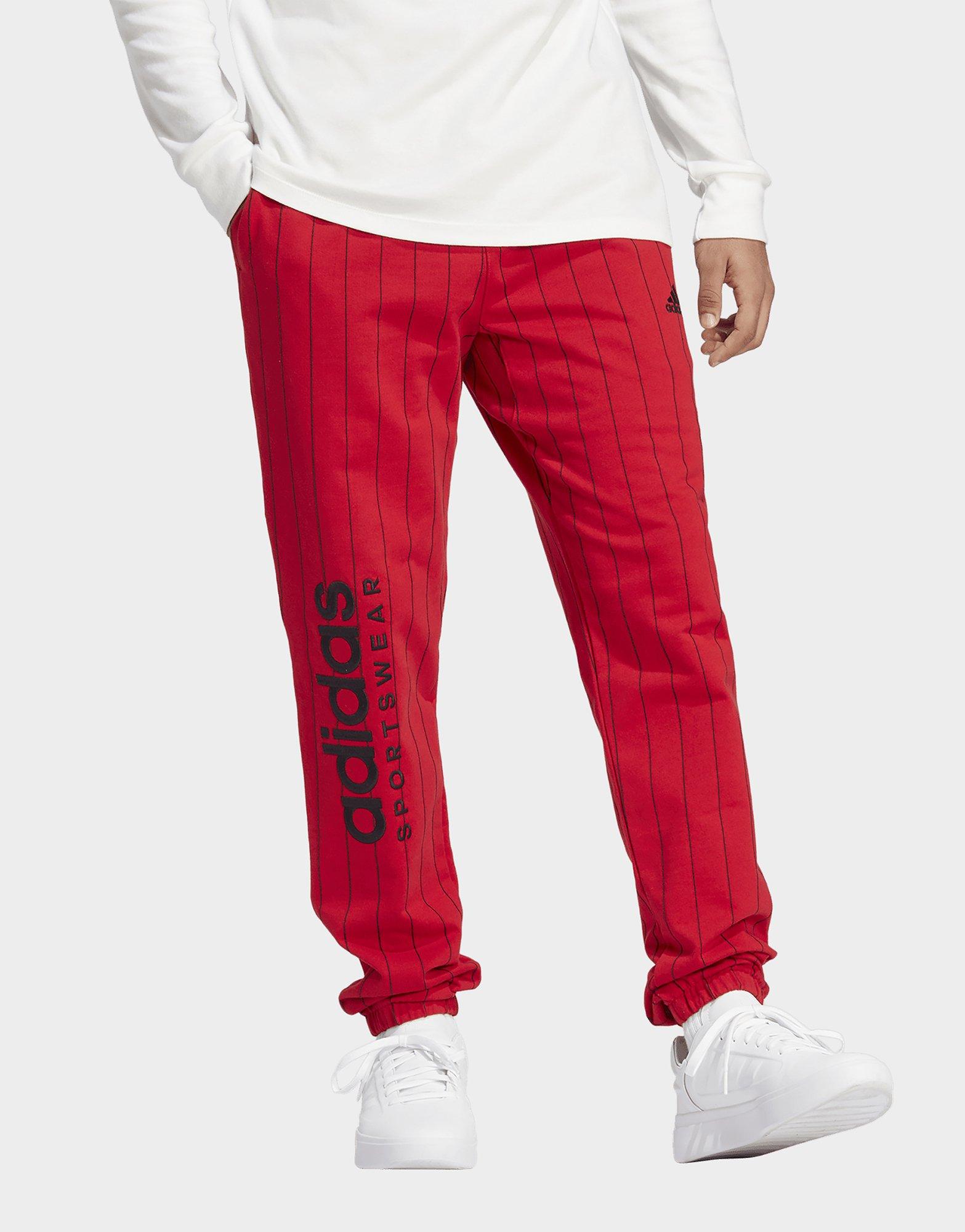 White and best sale red adidas pants