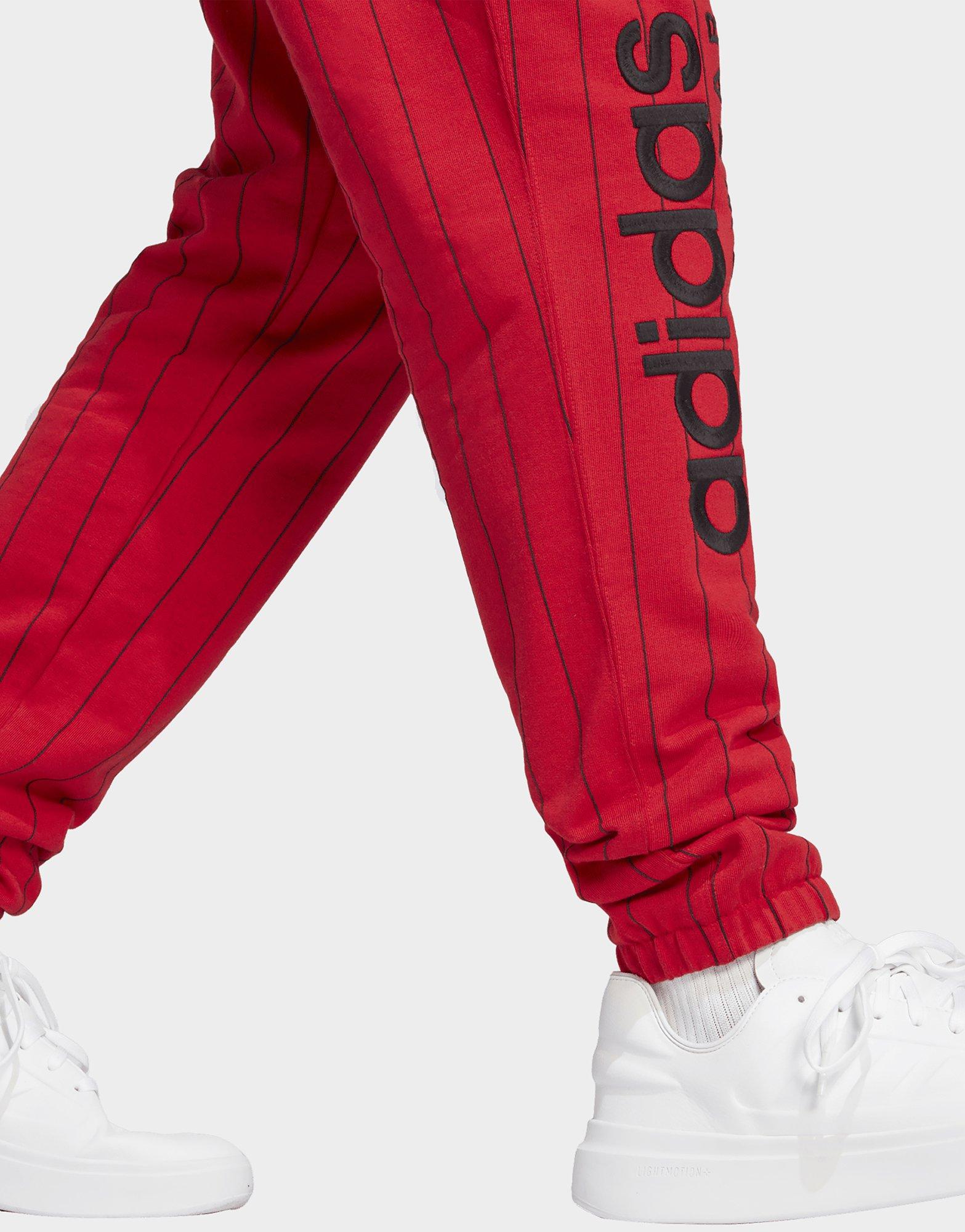 Red adidas fleece sales pants