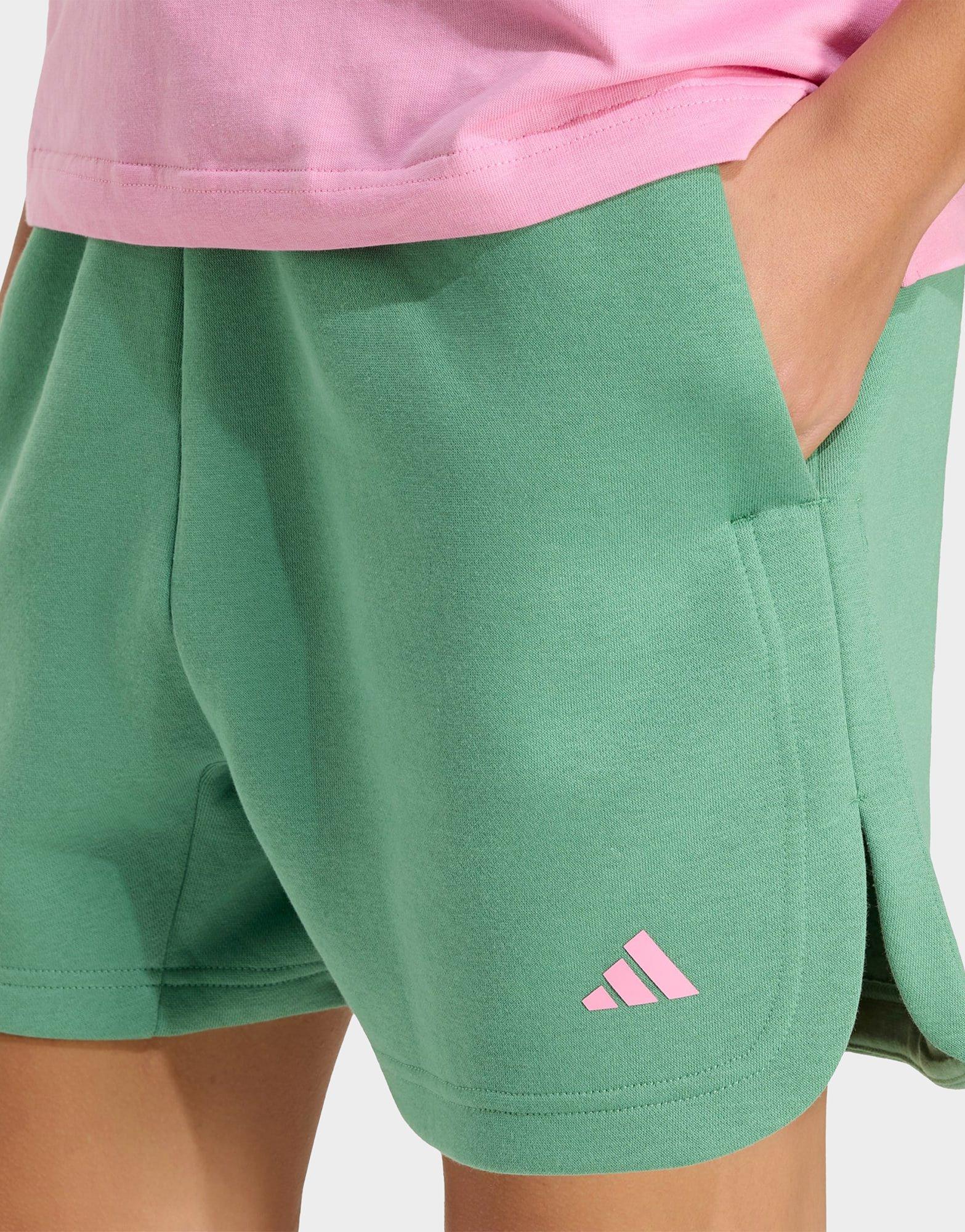 adidas 3 Stripes Studio Fleece Loose Shorts