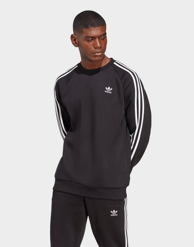 Black adidas Adicolor Classics 3-Stripes Crew Sweatshirt | JD Sports UK