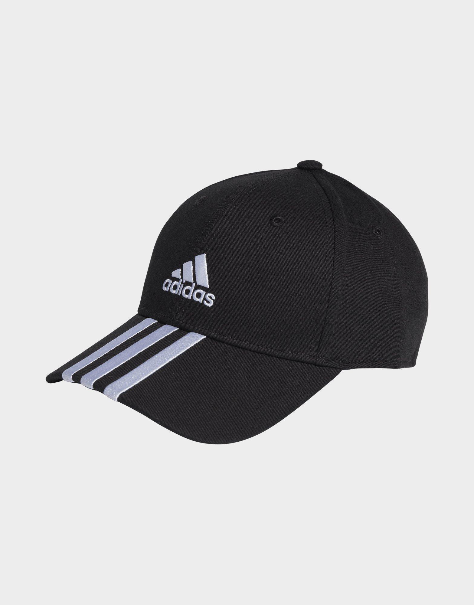 Black adidas 3Stripes Cotton Twill Baseball Cap JD Sports UK