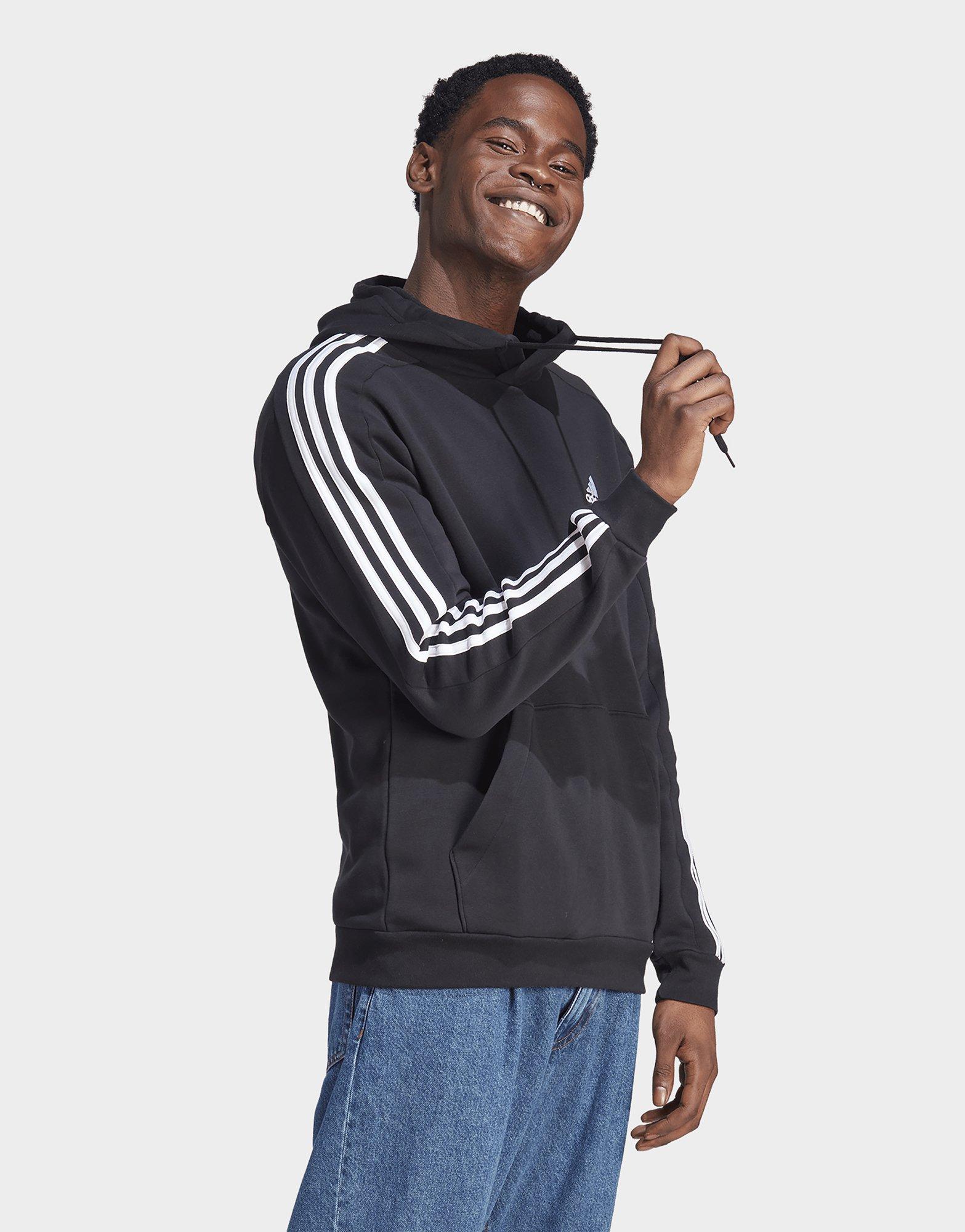 Black adidas Essentials Fleece 3 Stripes Hoodie JD Sports UK