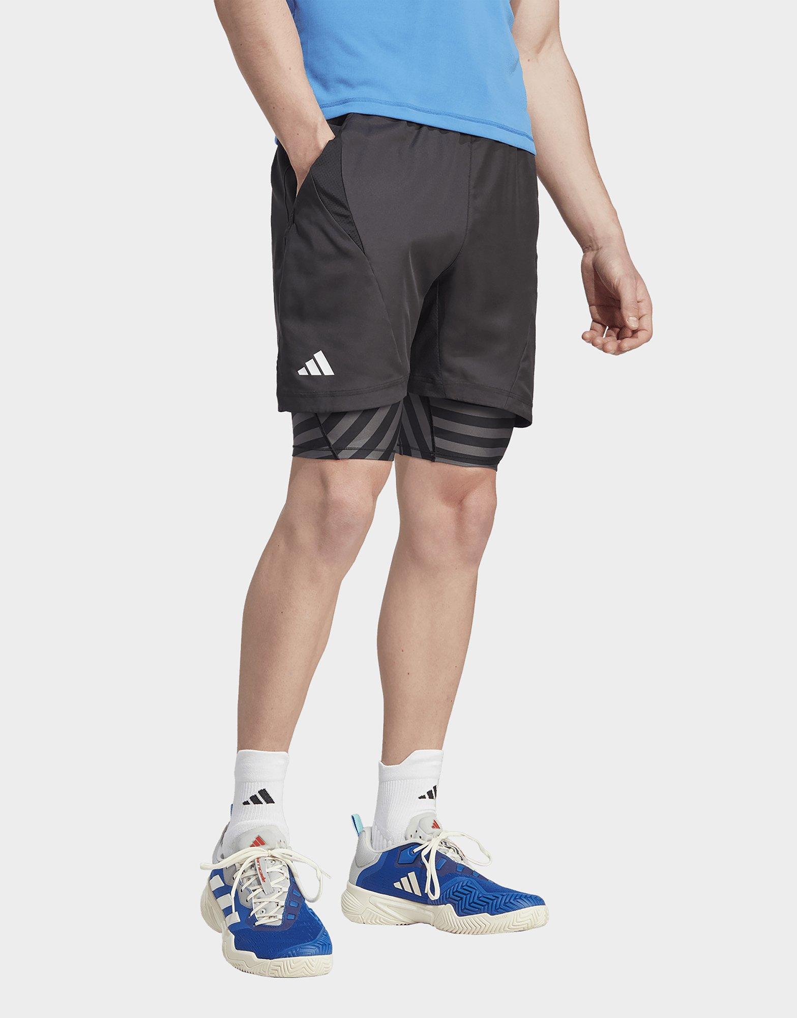 Black adidas Tennis AEROREADY Two-in-One Pro Shorts | JD Sports UK