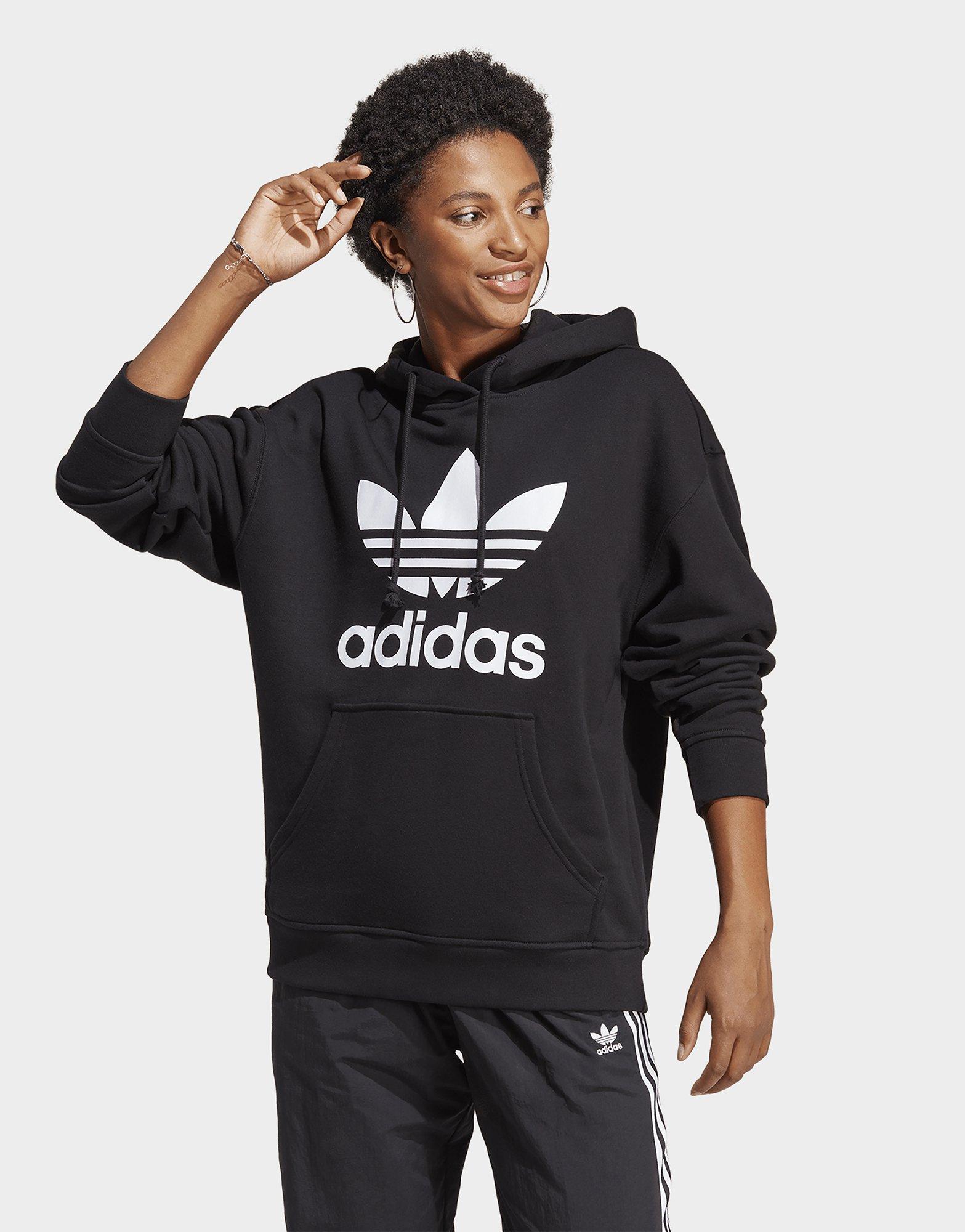 Adidas originals trefoil deals hoodie black