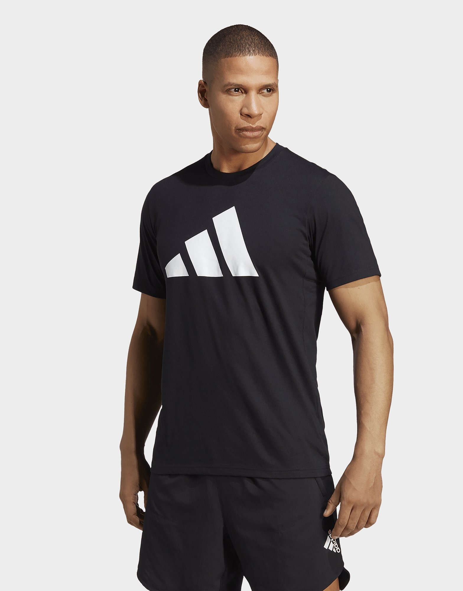 Black adidas Train Essentials Feelready Logo Training Tee | JD Sports UK